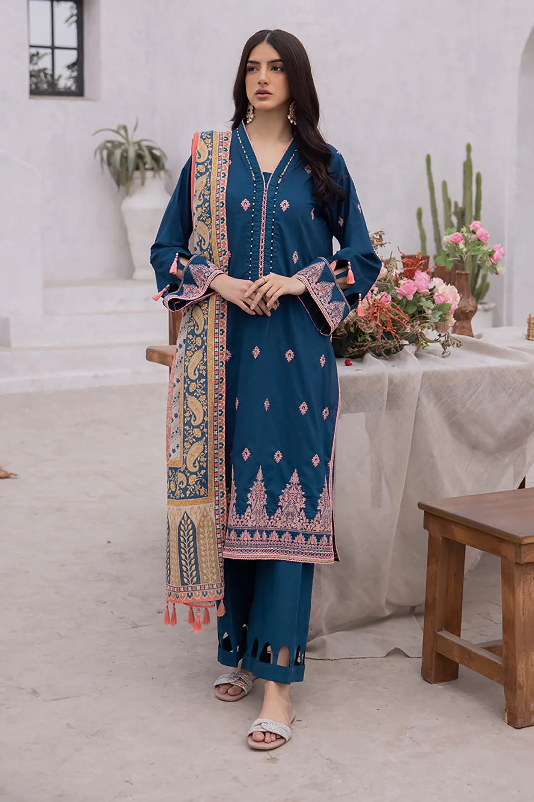 Embroidered Shirt Shalwar Dupatta - 1127 - Image 2