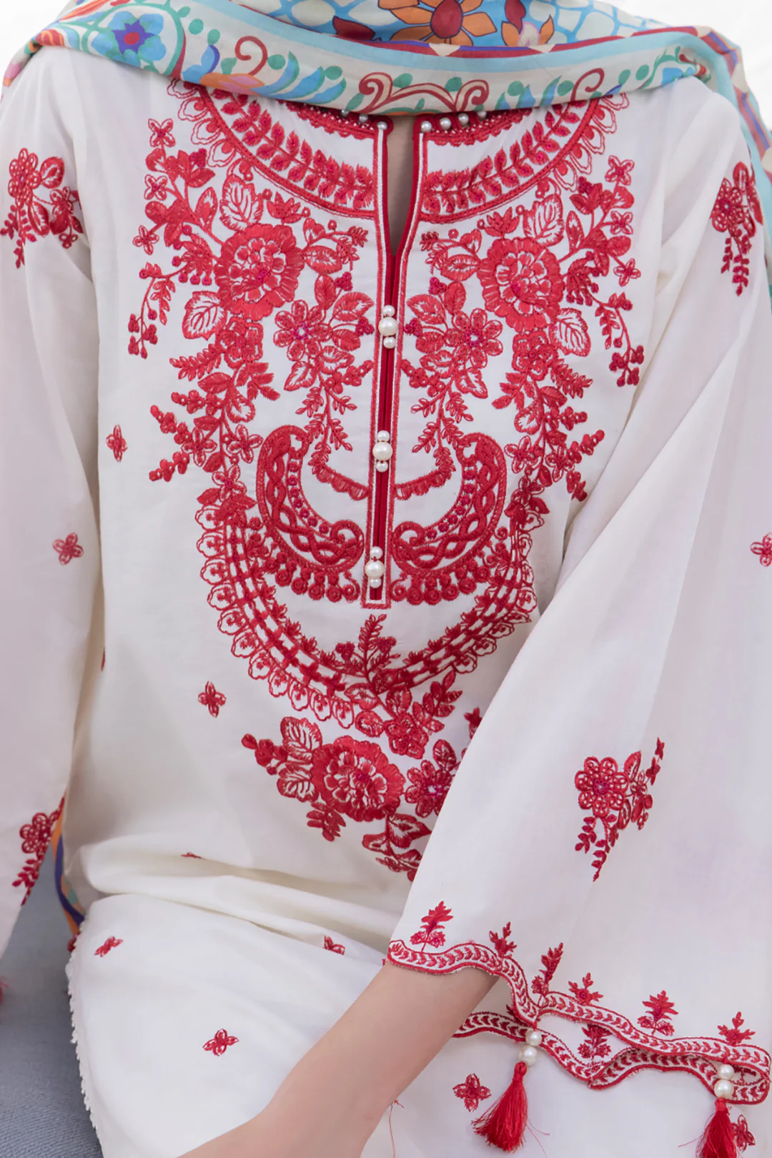 Embroidered Shirt Shalwar Dupatta - 1129 - Image 4