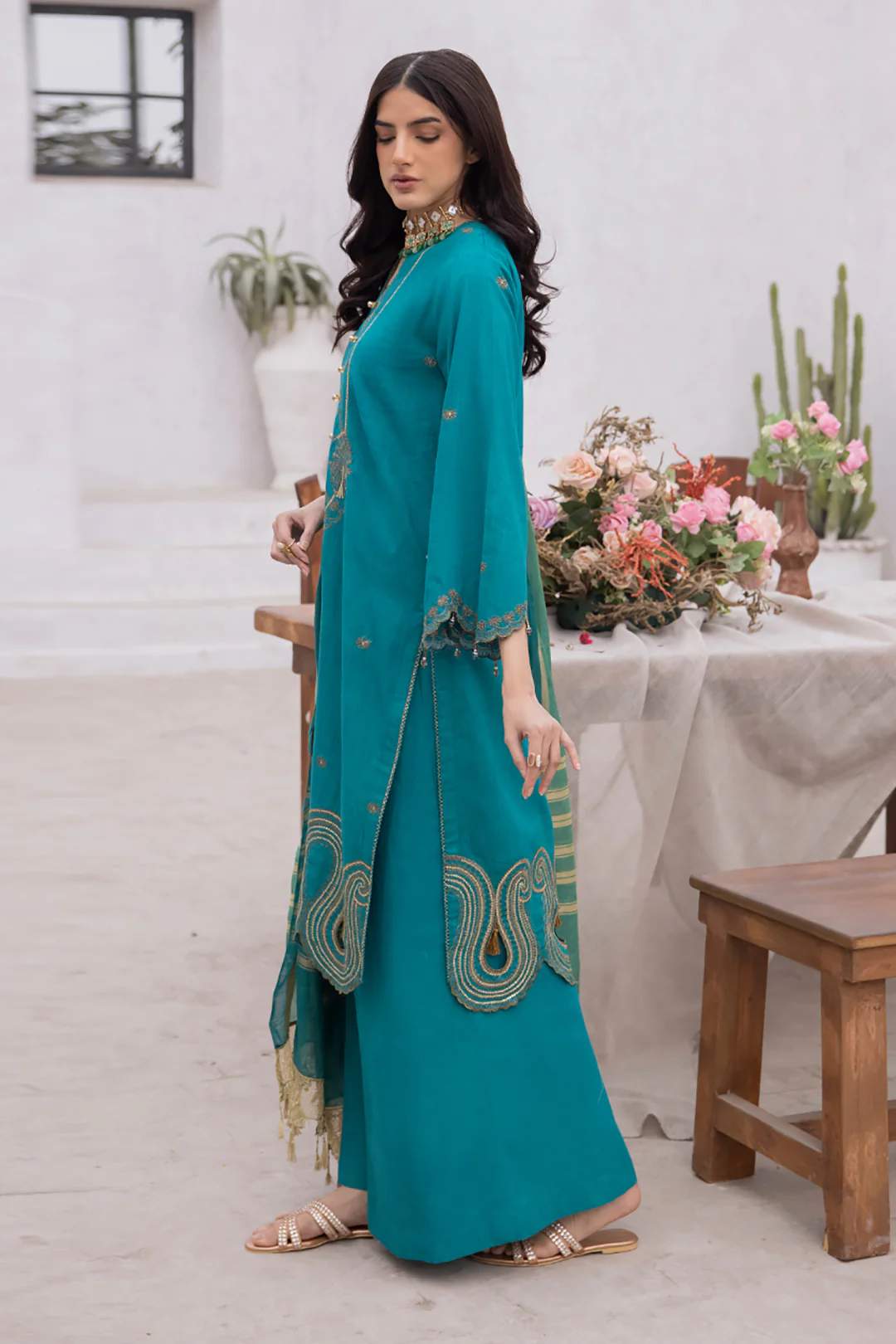 Embroidered Shirt Shalwar Dupatta - 1133 - Image 3