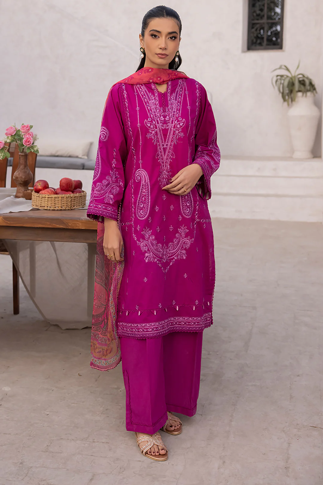 Embroidered Shirt Shalwar Dupatta - 1140 - Image 2