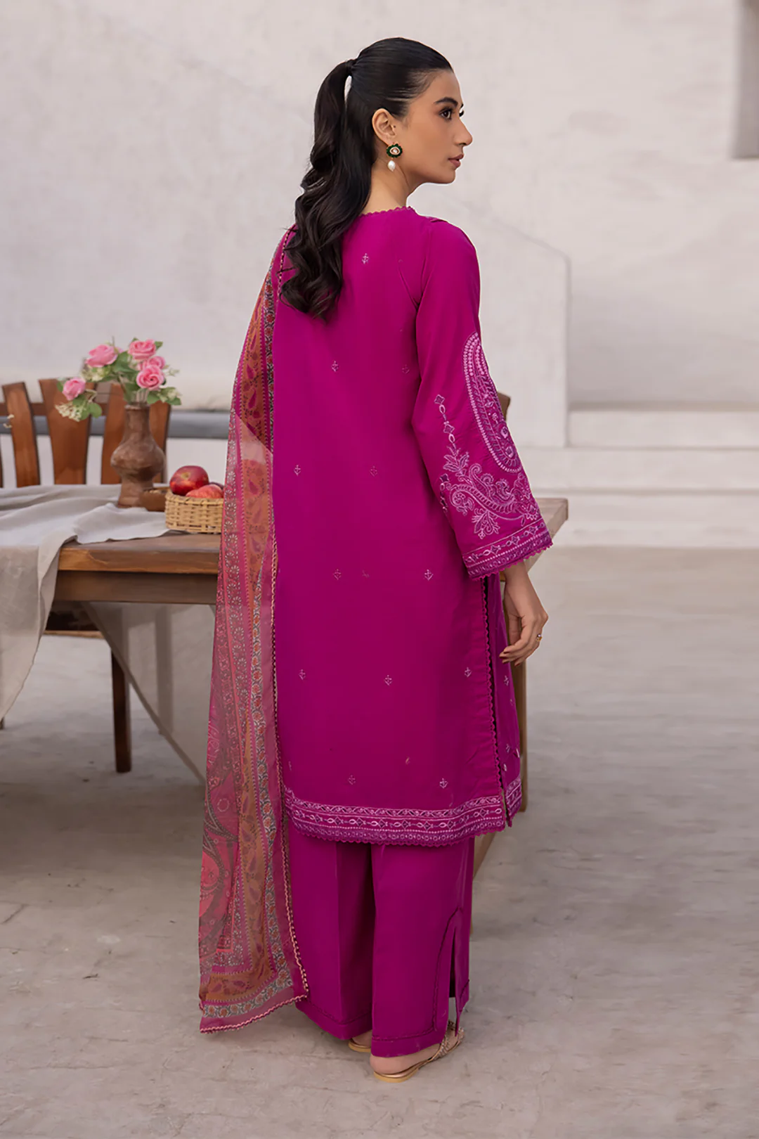 Embroidered Shirt Shalwar Dupatta - 1140 - Image 5