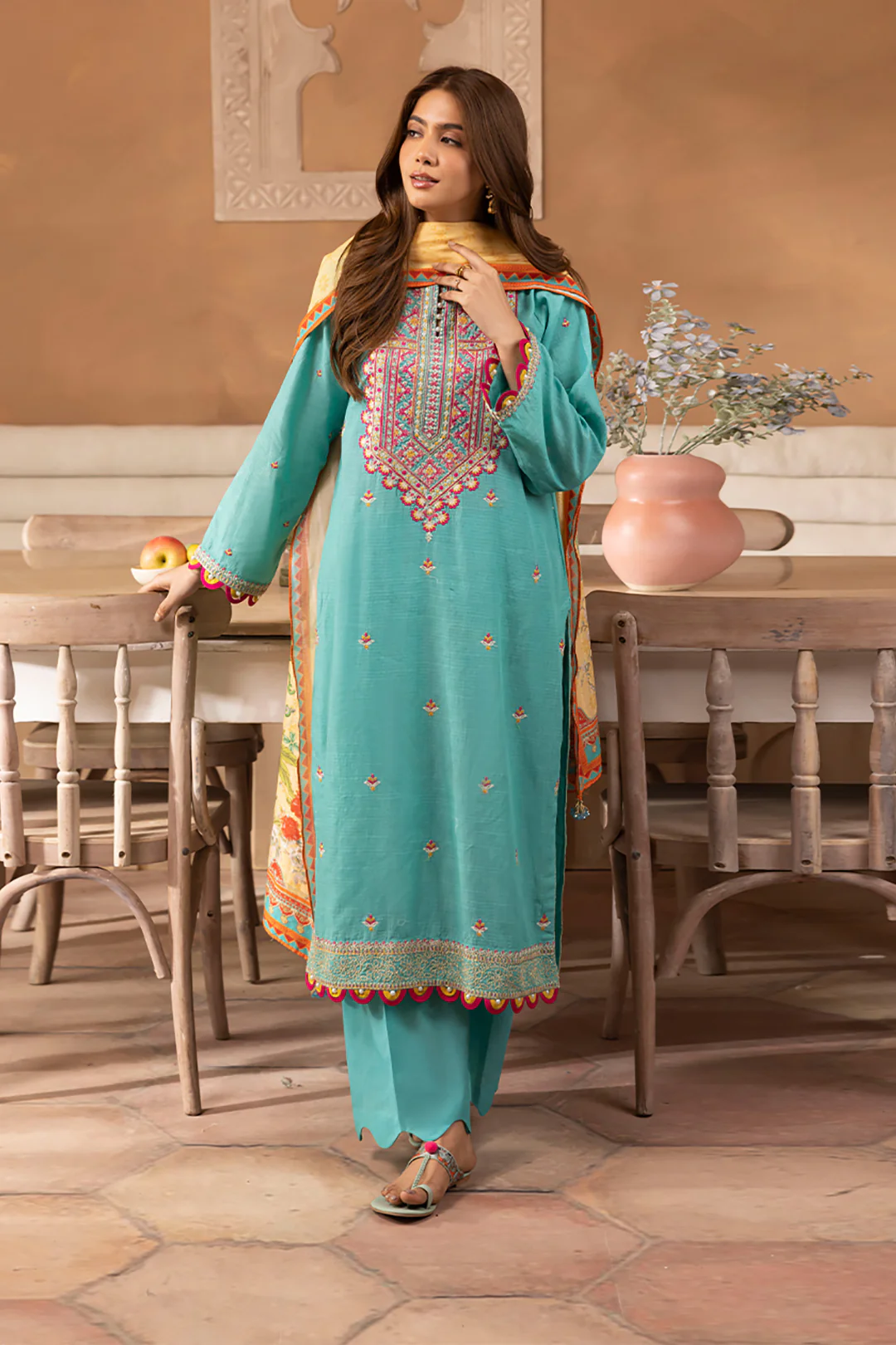 Embroidered Shirt Shalwar Dupatta - 1146 - Image 2