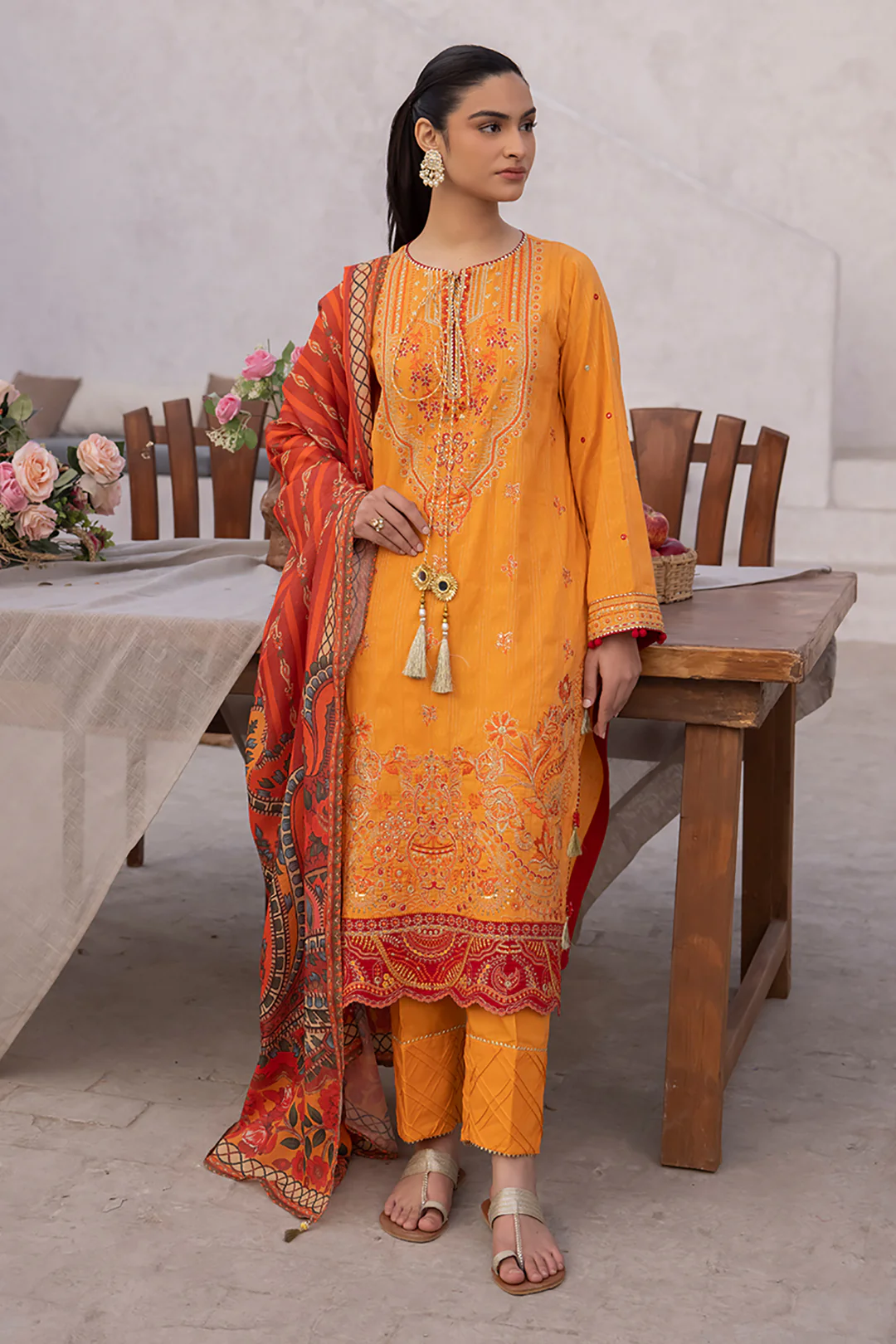 Embroidered Shirt Shalwar Dupatta - 1149 - Image 2
