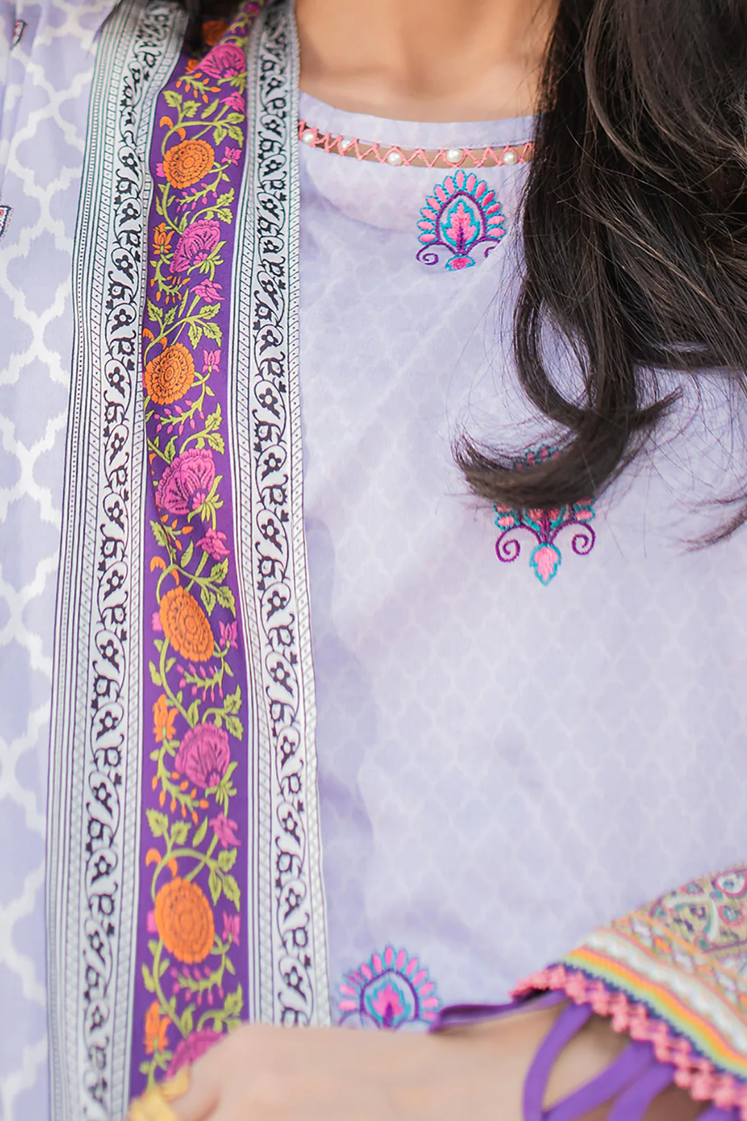 Embroidered Shirt Shalwar Dupatta - 1246 - Image 4