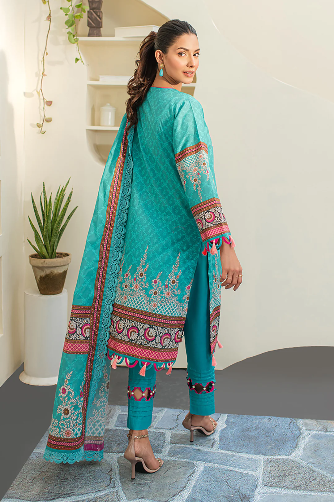 Embroidered Shirt Shalwar Dupatta - 1249 - Image 5
