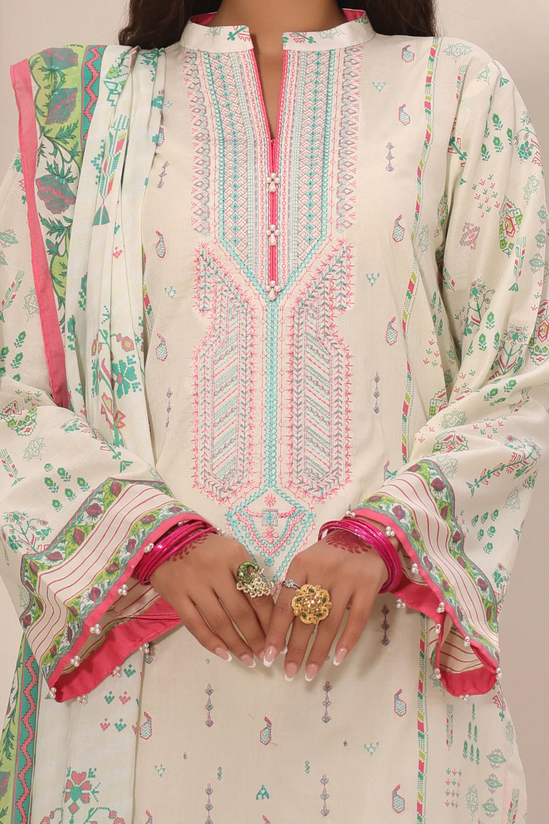 Embroidered Shirt Shalwar Dupatta - 1254 - Image 4