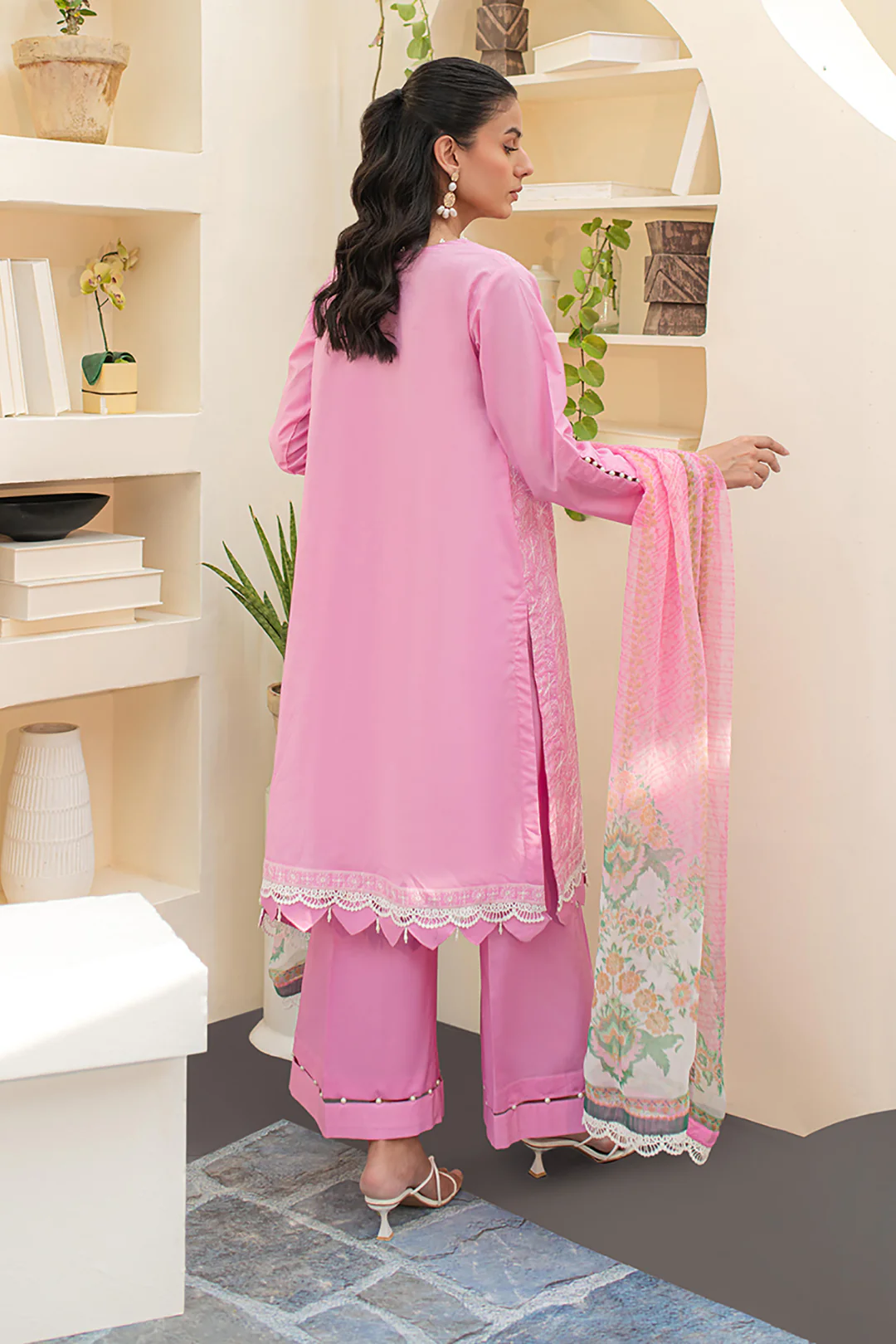 Embroidered Shirt Shalwar Dupatta - 1260 - Image 5