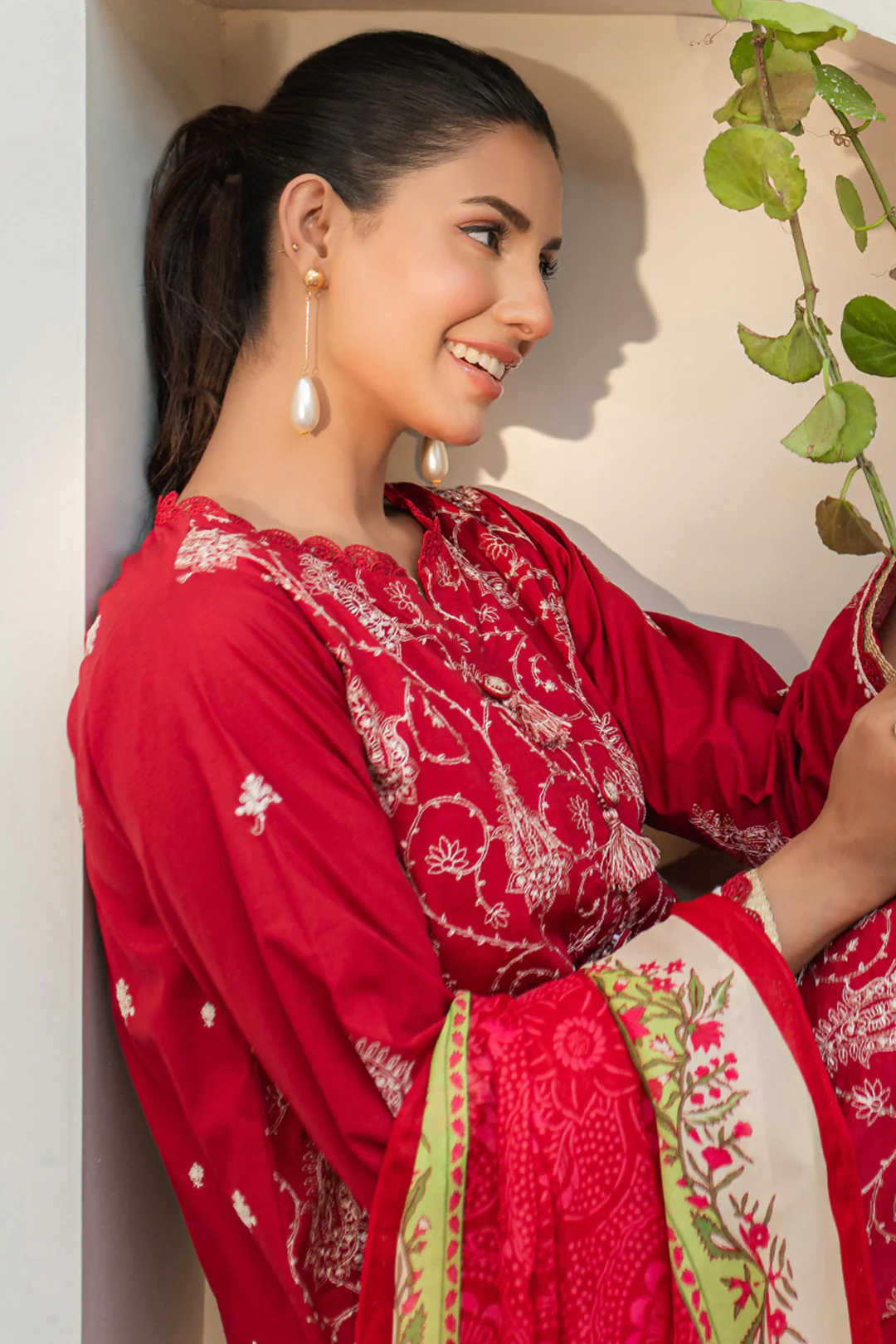 Embroidered Shirt Shalwar Dupatta - 1262 - Image 2