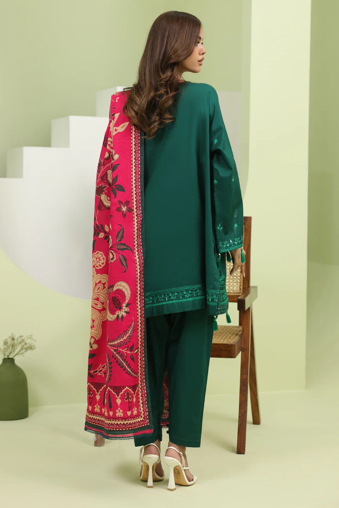 Embroidered Shirt Shalwar Dupatta - 1264 - Image 5