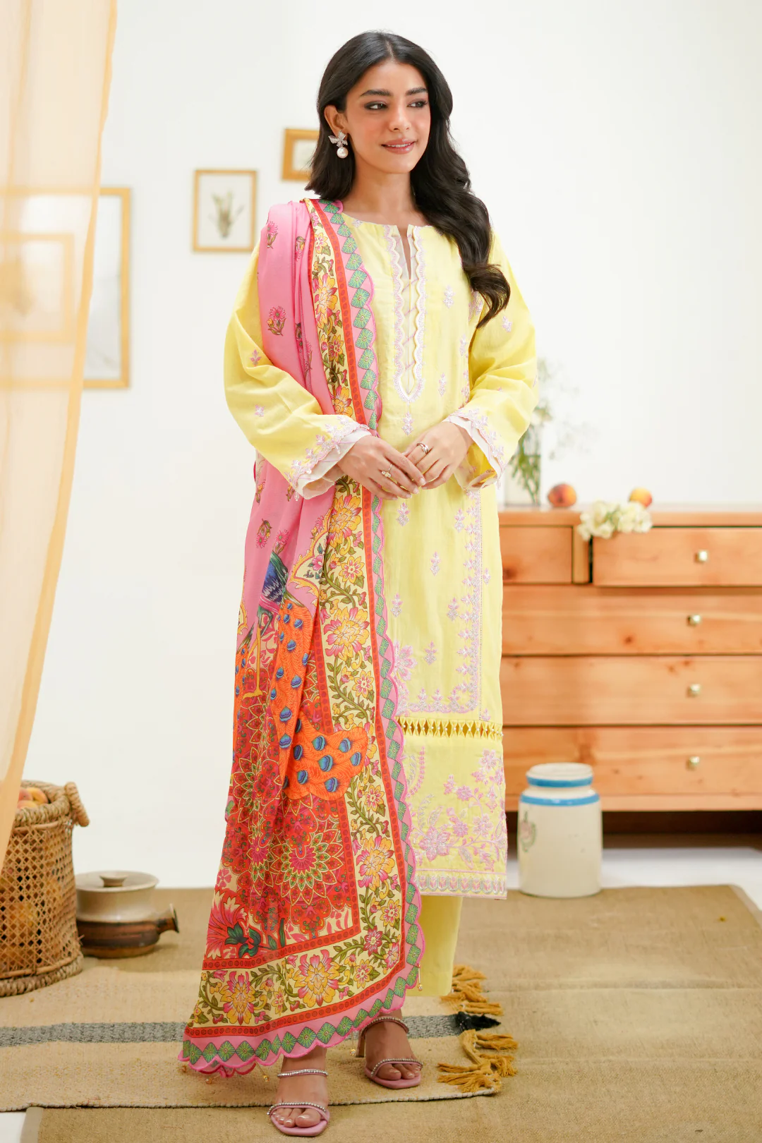 Embroidered Shirt Shalwar Dupatta - 1266 - Image 2
