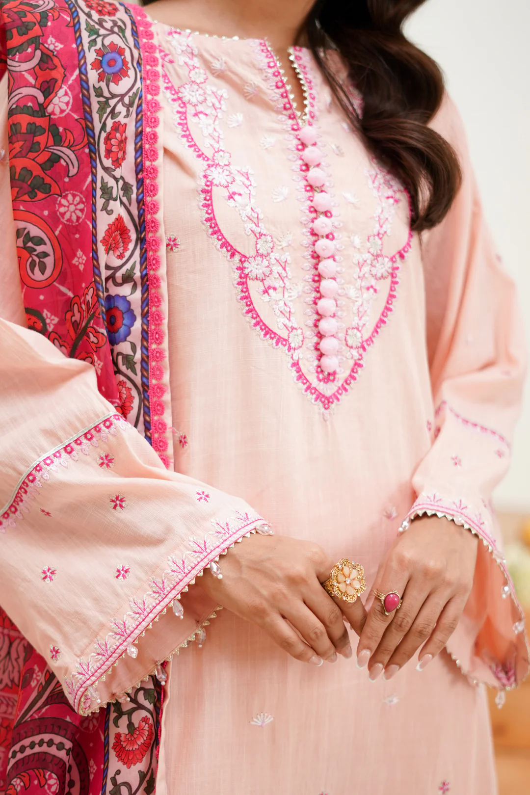 Embroidered Shirt Shalwar Dupatta - 1267 - Image 4
