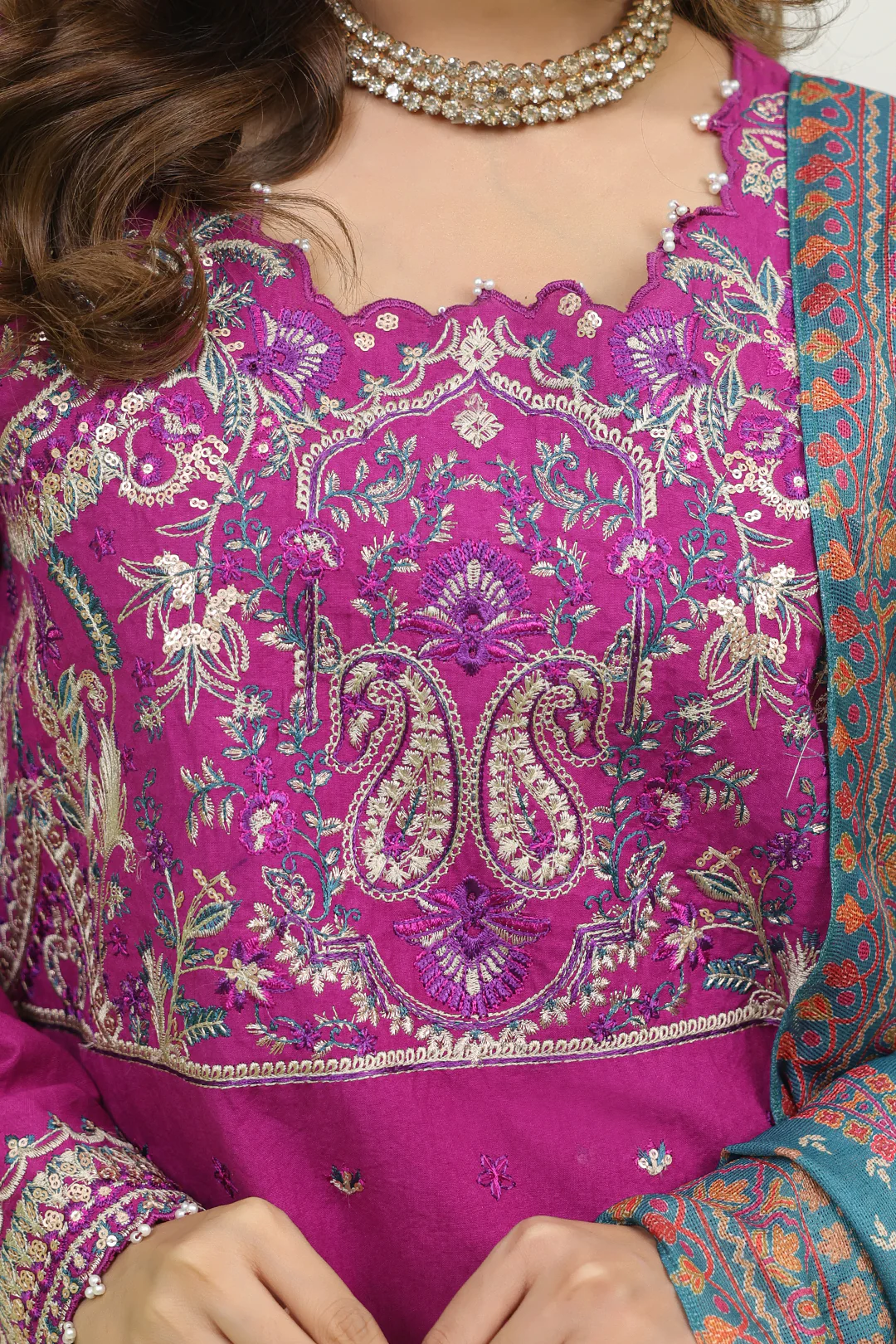 Embroidered Shirt Shalwar Dupatta - 1269 - Image 4
