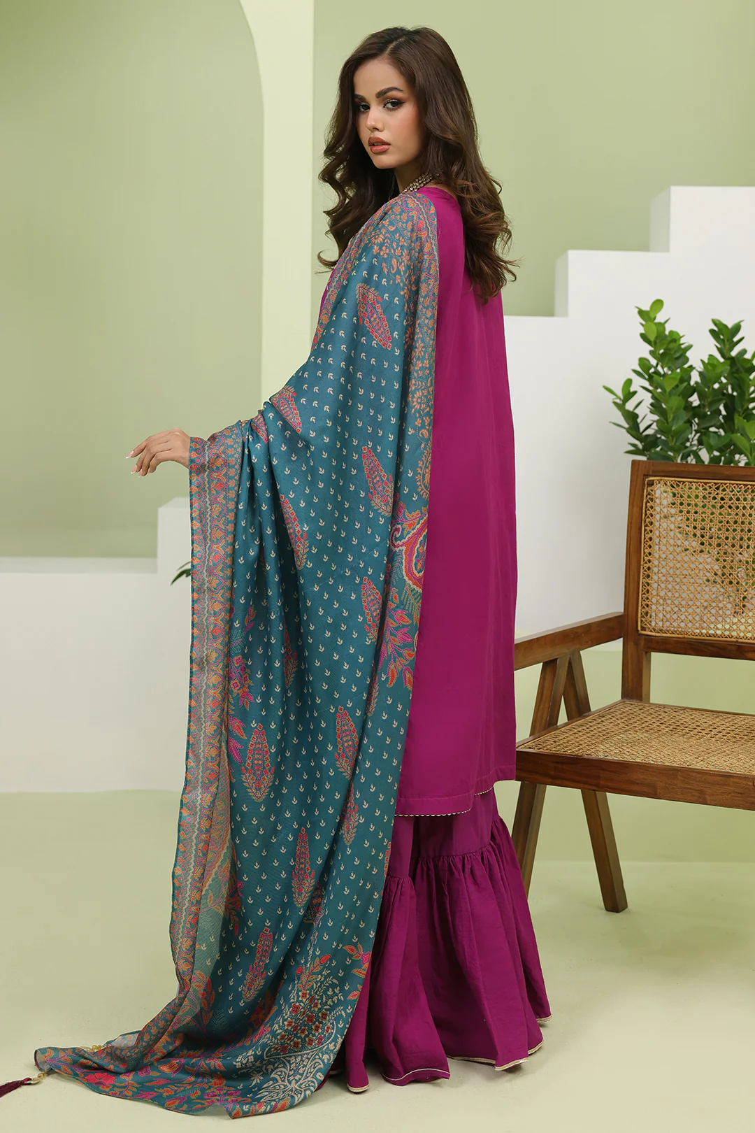 Embroidered Shirt Shalwar Dupatta - 1269 - Image 7