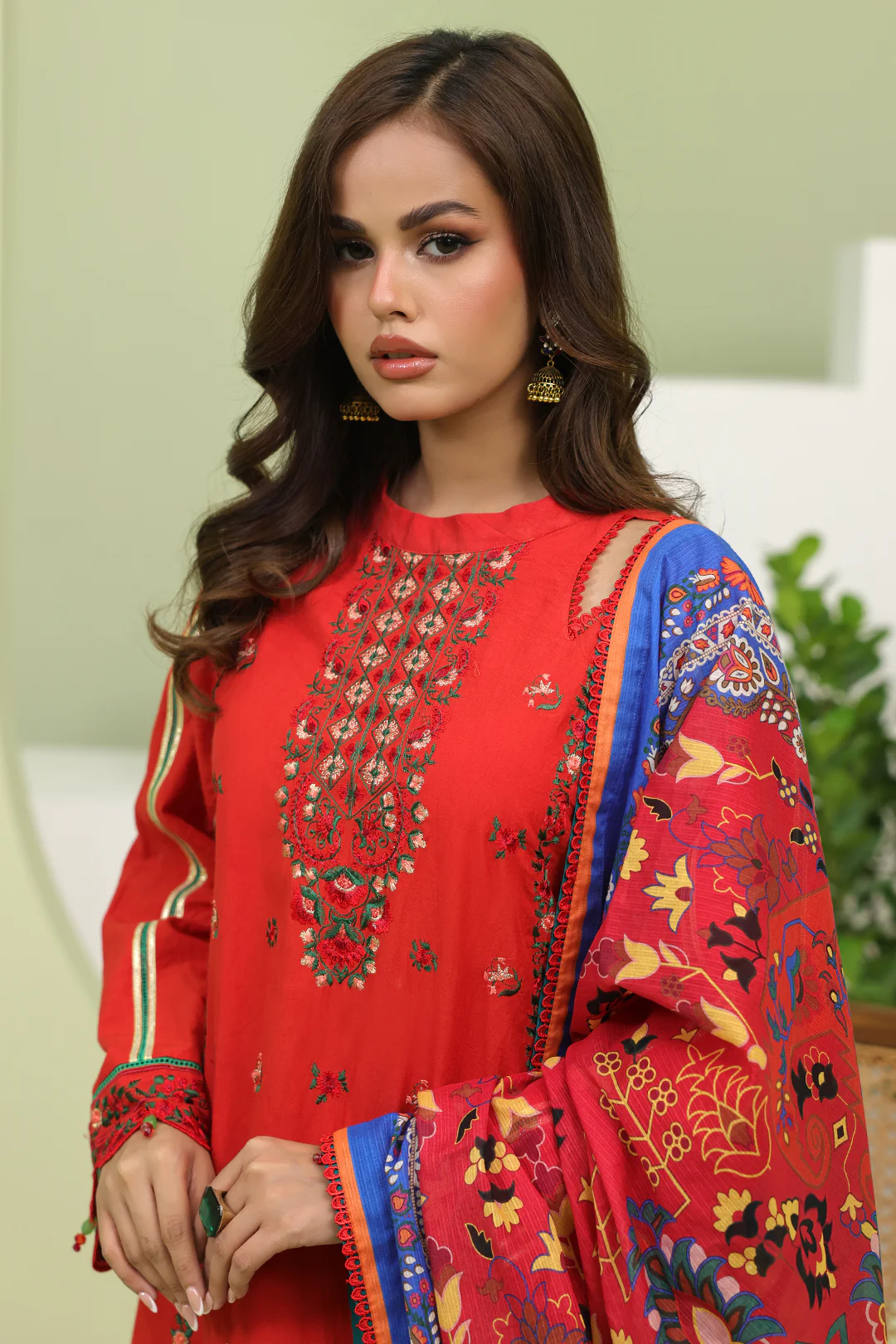 Embroidered Shirt Shalwar Dupatta - 1271 - Image 5
