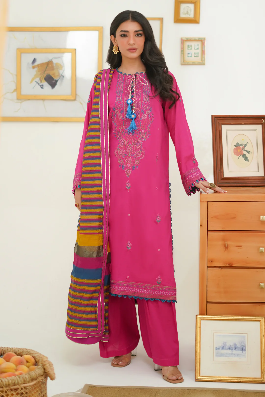 Embroidered Shirt Shalwar Dupatta - 1276 - Image 2