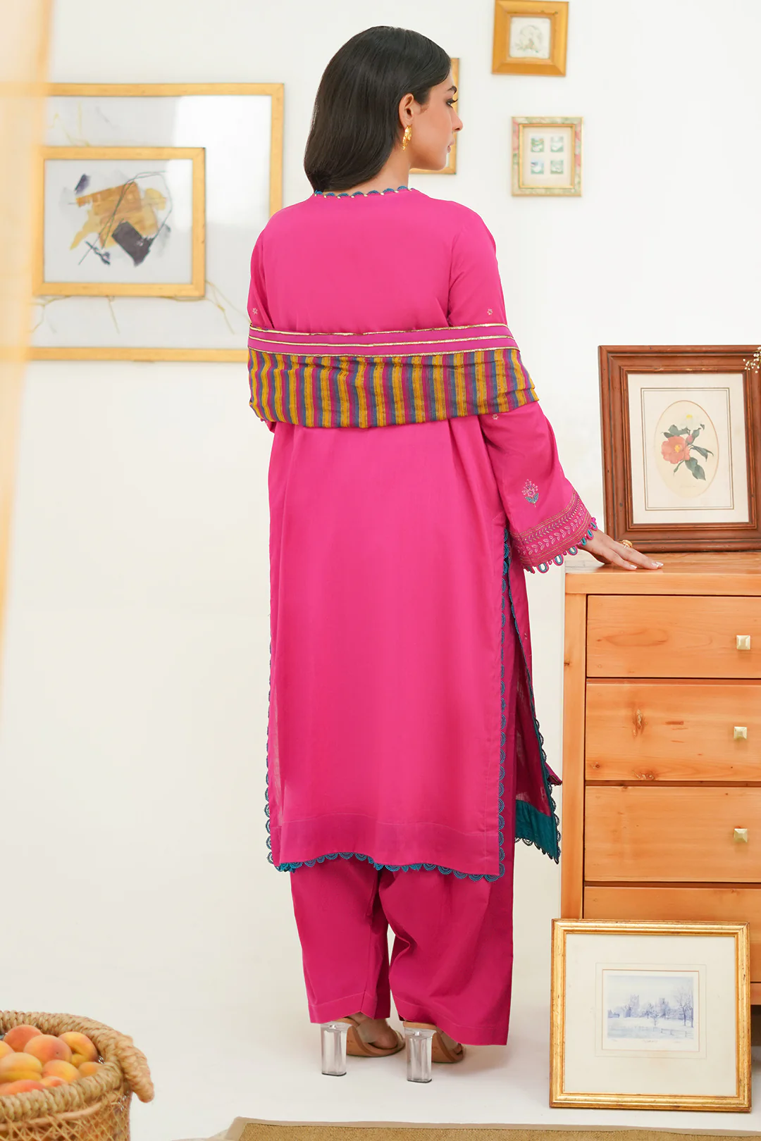 Embroidered Shirt Shalwar Dupatta - 1276 - Image 5