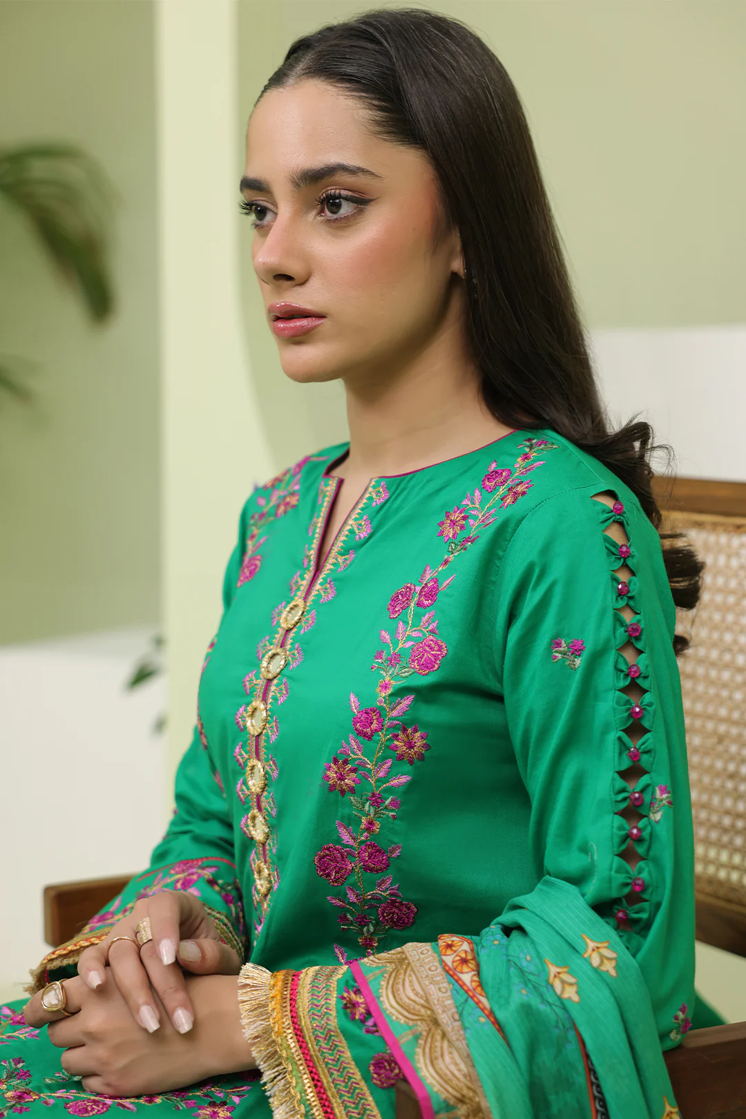 Embroidered Shirt Shalwar Dupatta - 1283 - Image 3