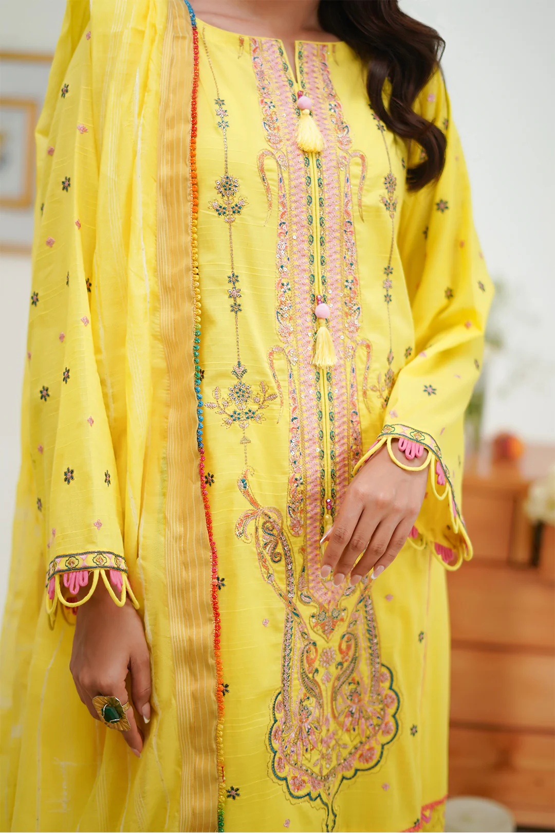 Embroidered Shirt Shalwar Dupatta - 1285 - Image 4