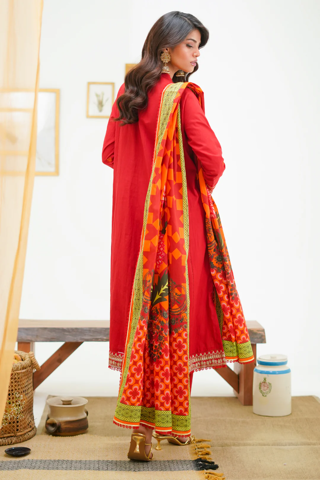 Embroidered Shirt Shalwar Dupatta - 1295 - Image 10
