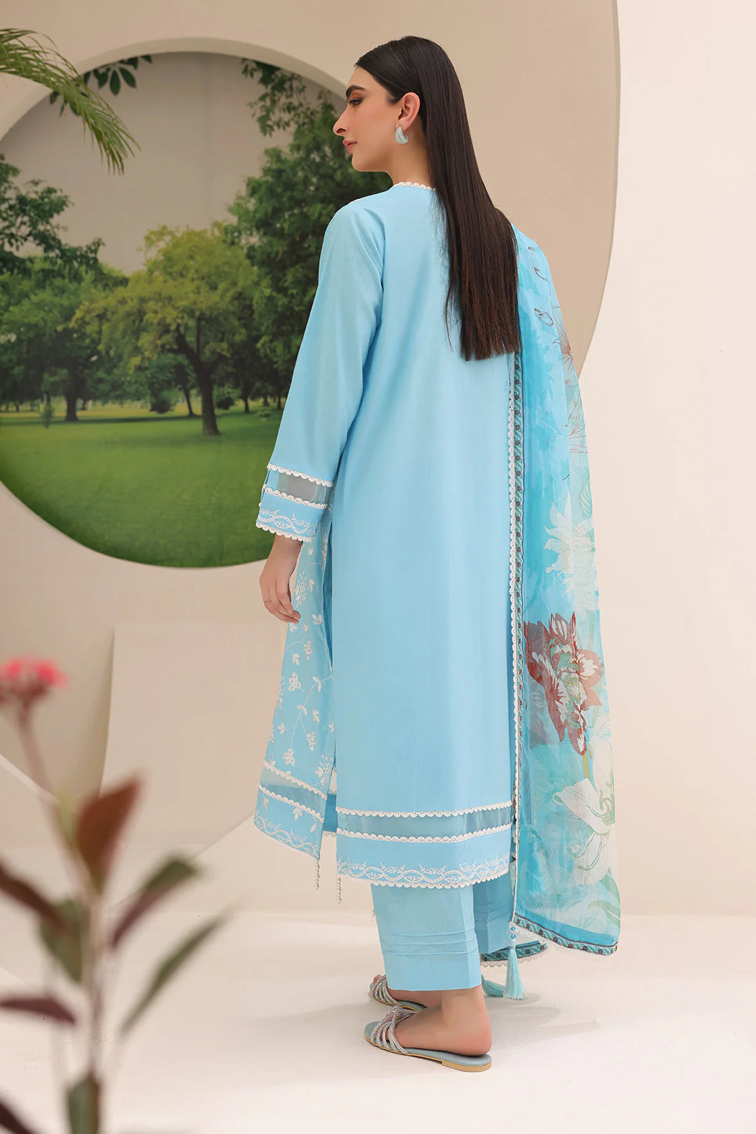 Embroidered Shirt Shalwar Dupatta - 1367 - Image 6
