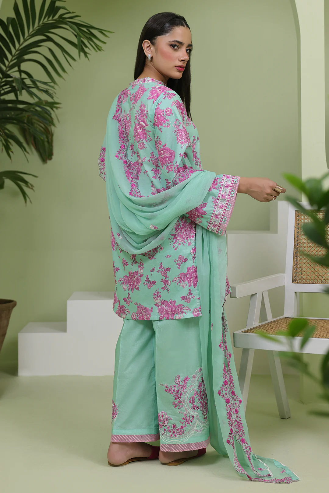 Embroidered Shirt Shalwar Dupatta - 1368 - Image 5
