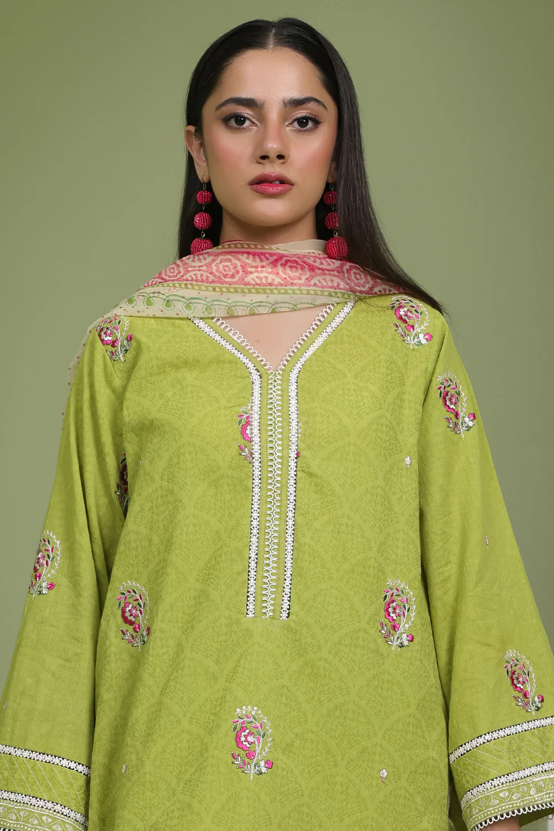 Embroidered Shirt Shalwar Dupatta - 1462 - Image 2