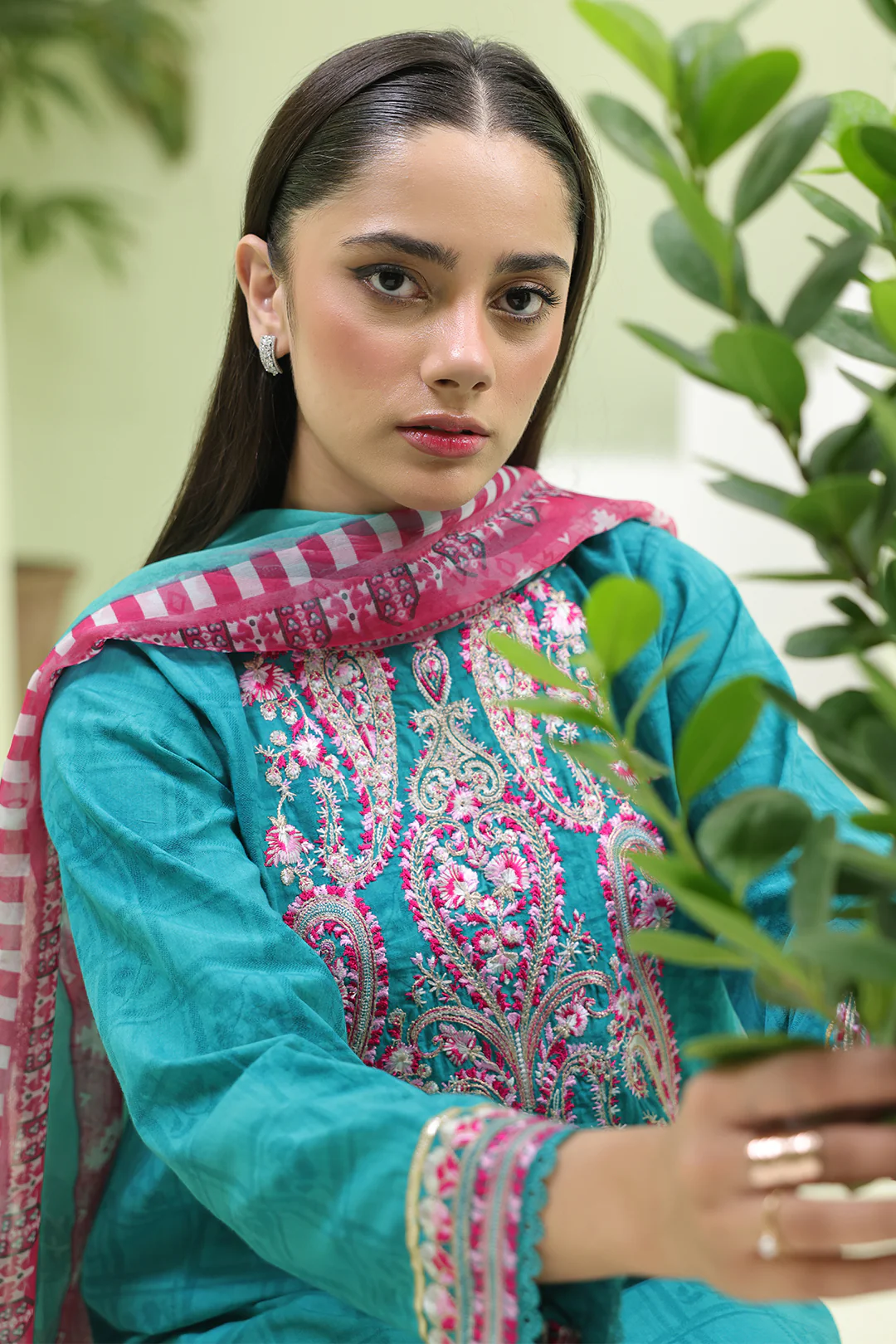 Embroidered Shirt Shalwar Dupatta - 1464 - Image 3