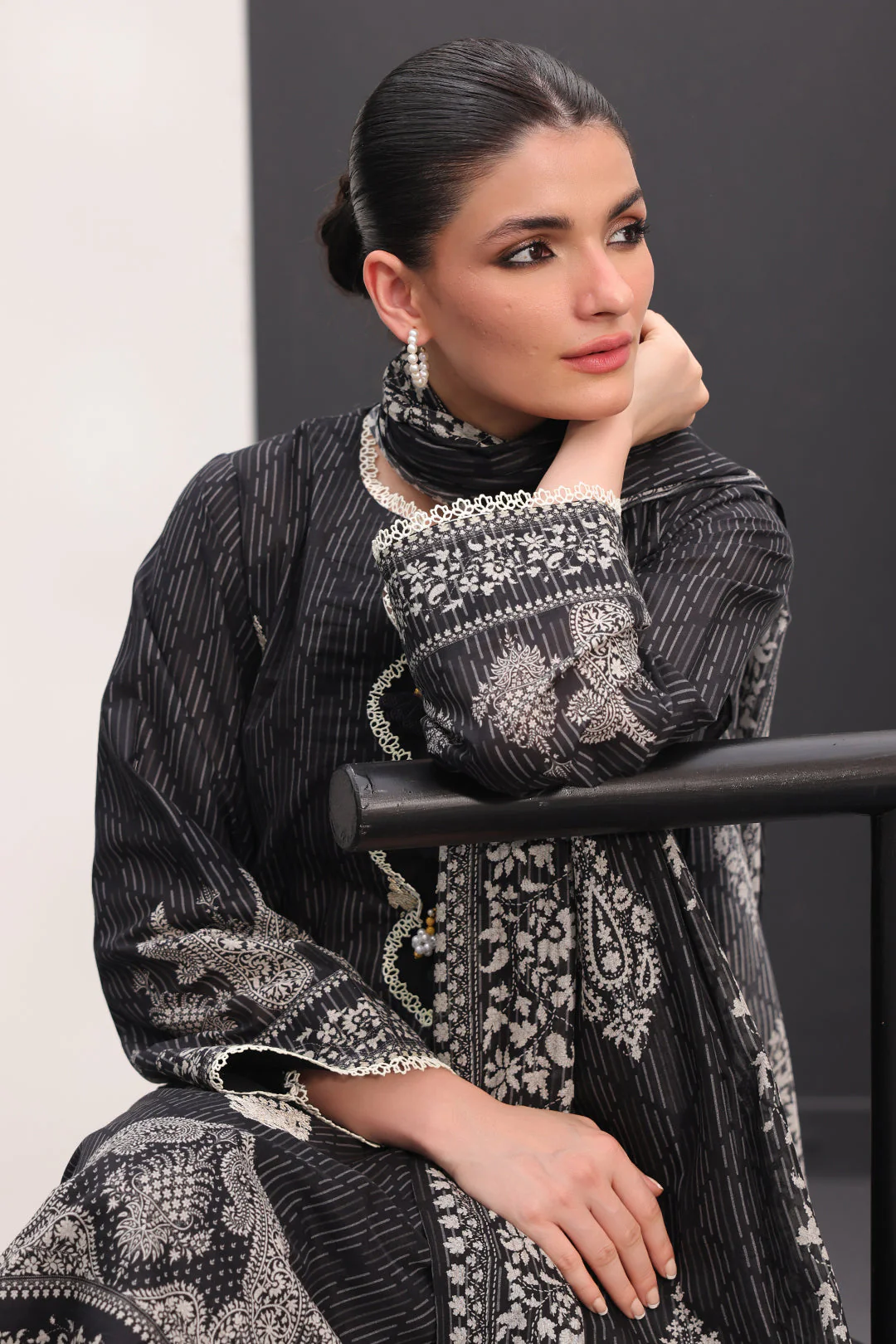 Embroidered Shirt Shalwar Dupatta - 1537 - Image 2