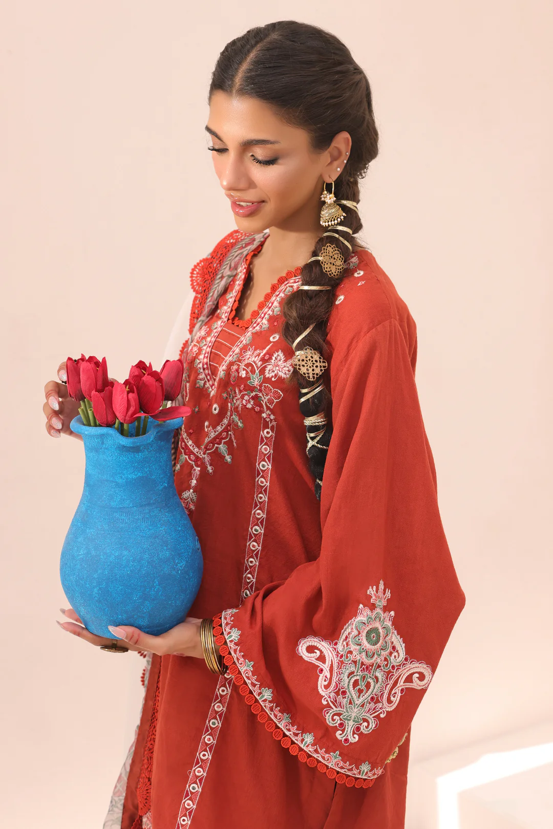 Embroidered Shirt Shalwar Dupatta - 1544 - Image 5