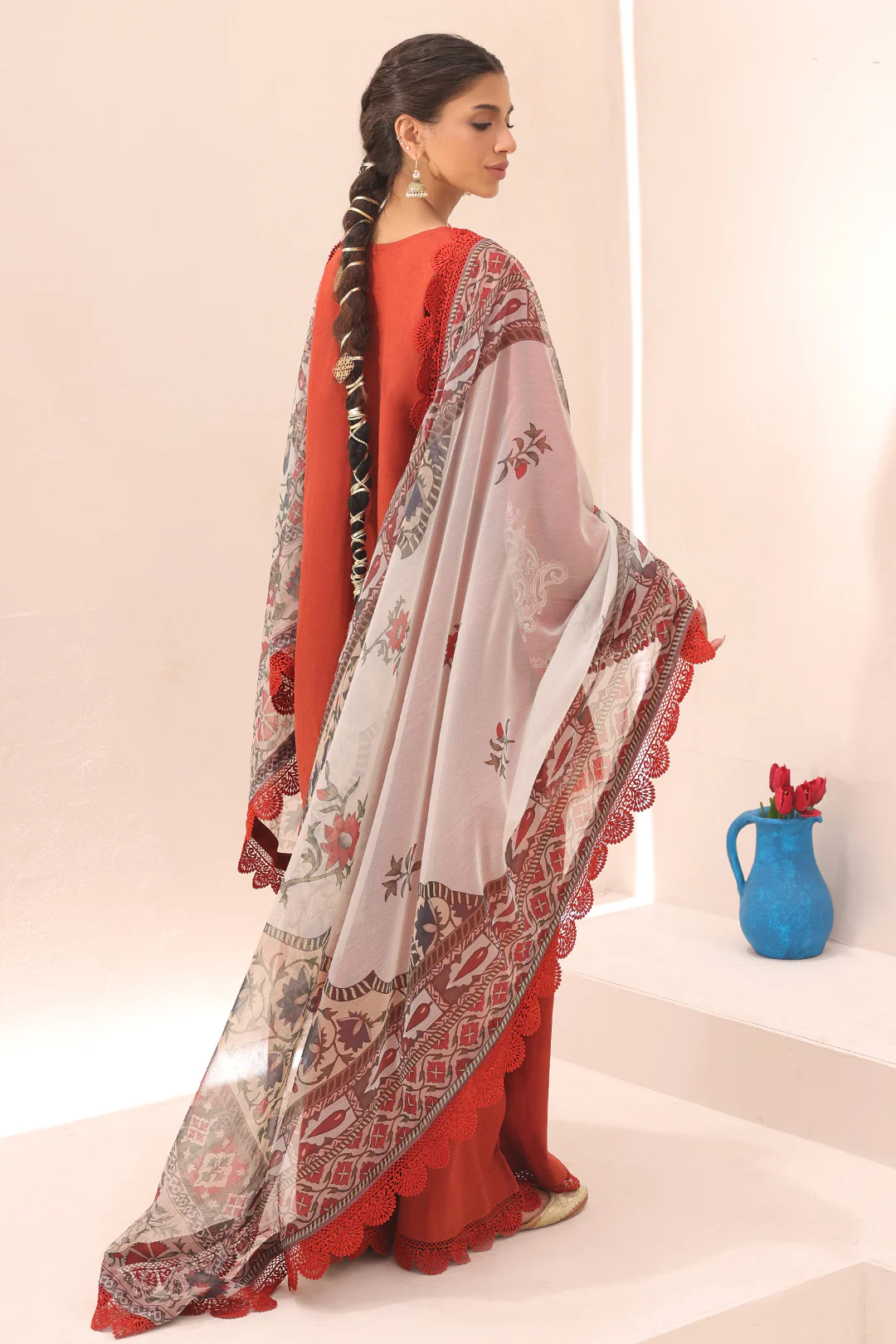 Embroidered Shirt Shalwar Dupatta - 1544 - Image 6