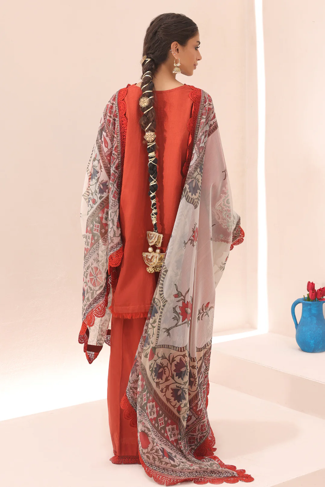 Embroidered Shirt Shalwar Dupatta - 1544 - Image 7
