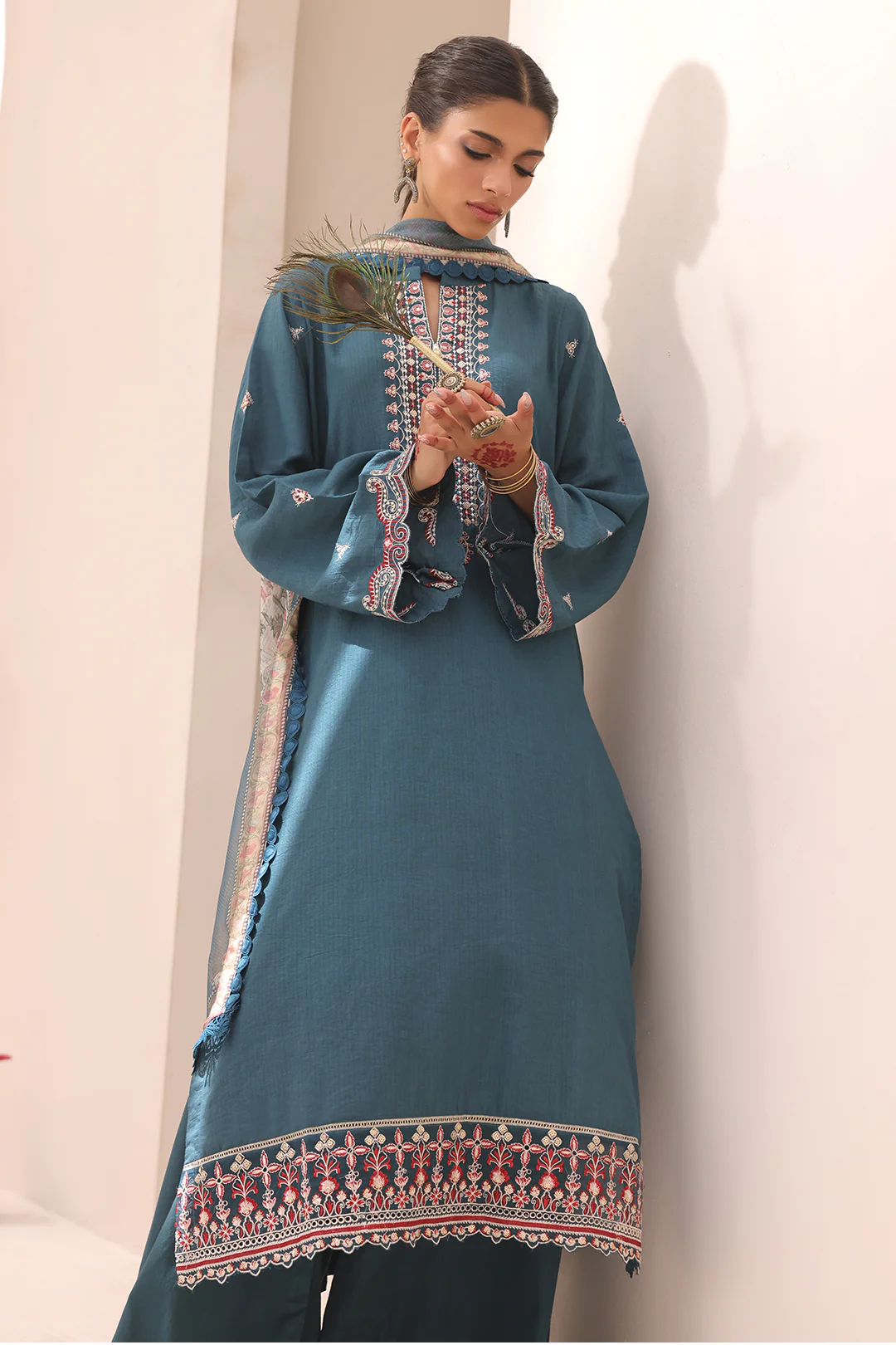 Embroidered Shirt Shalwar Dupatta - 1549 - Image 5