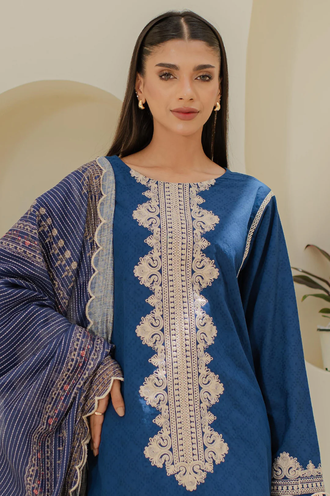 Embroidered Shirt Shalwar Dupatta - 1767 - Image 2