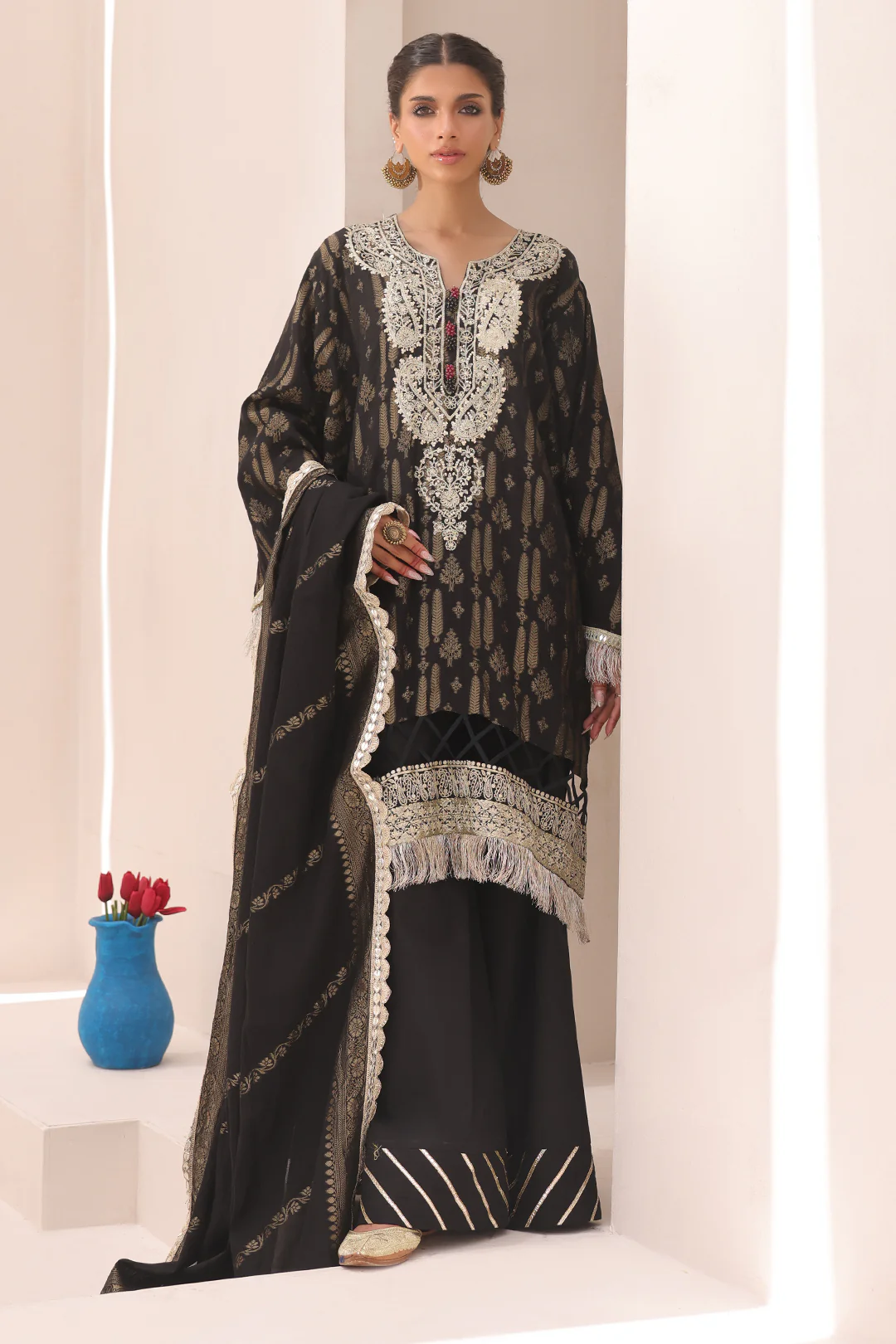 Embroidered Shirt Shalwar Dupatta - 1799 - Image 2