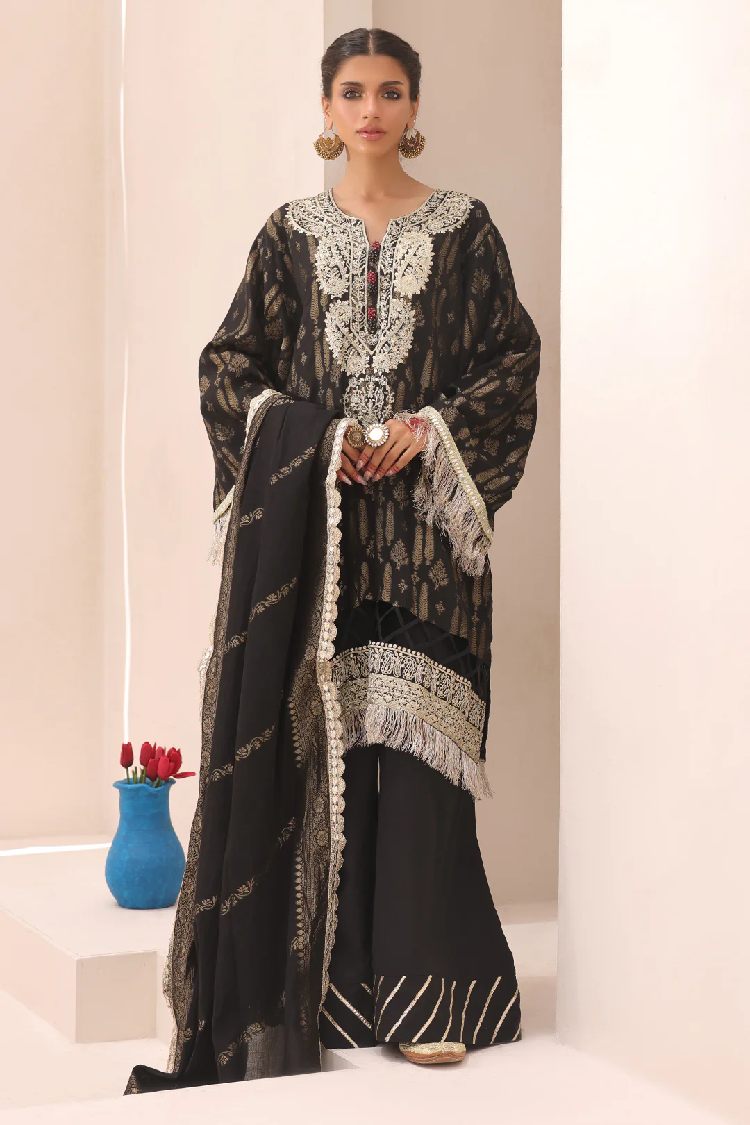Embroidered Shirt Shalwar Dupatta - 1799 - Image 5