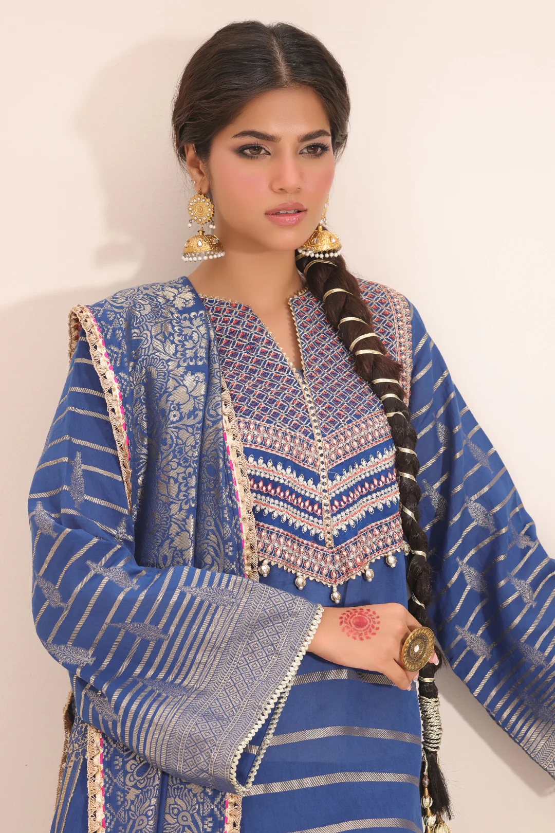 Embroidered Shirt Shalwar Dupatta - 1800 - Image 5