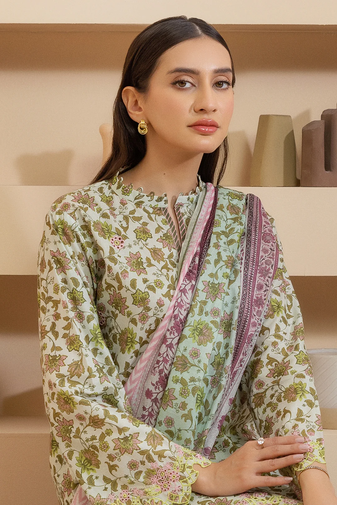 Embroidered Shirt Shalwar Dupatta - 0061 - Image 2