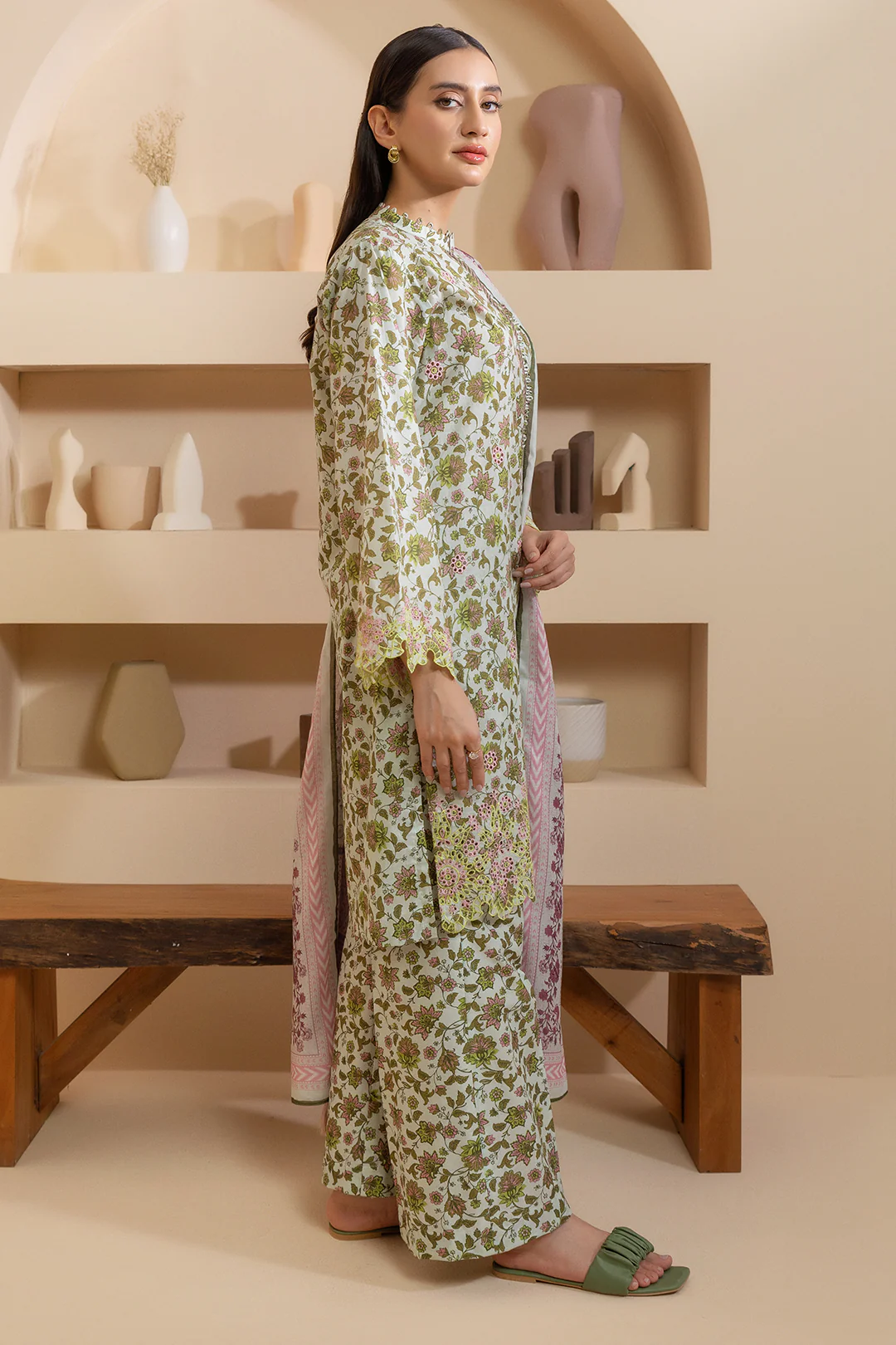 Embroidered Shirt Shalwar Dupatta - 0061 - Image 6