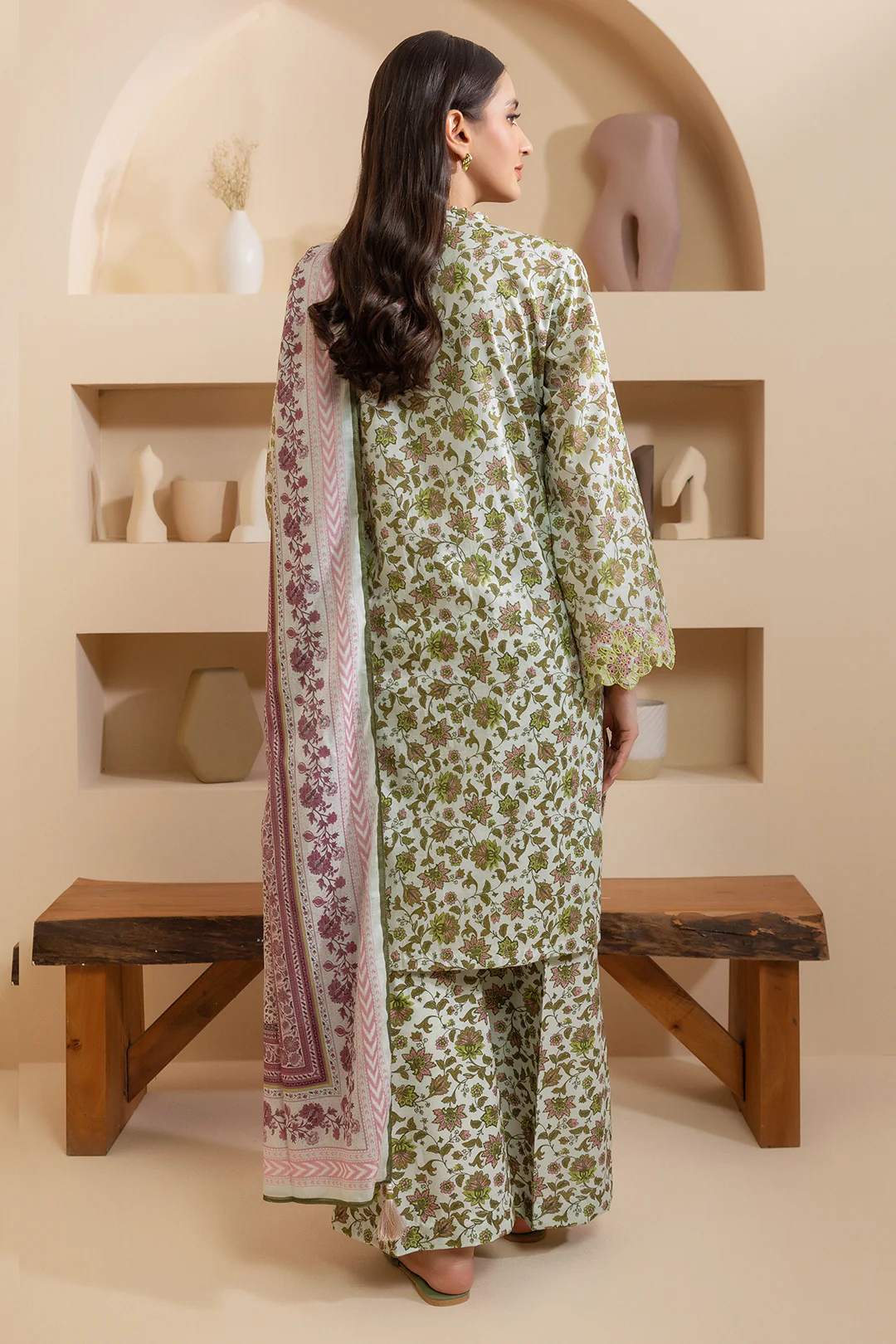Embroidered Shirt Shalwar Dupatta - 0061 - Image 7