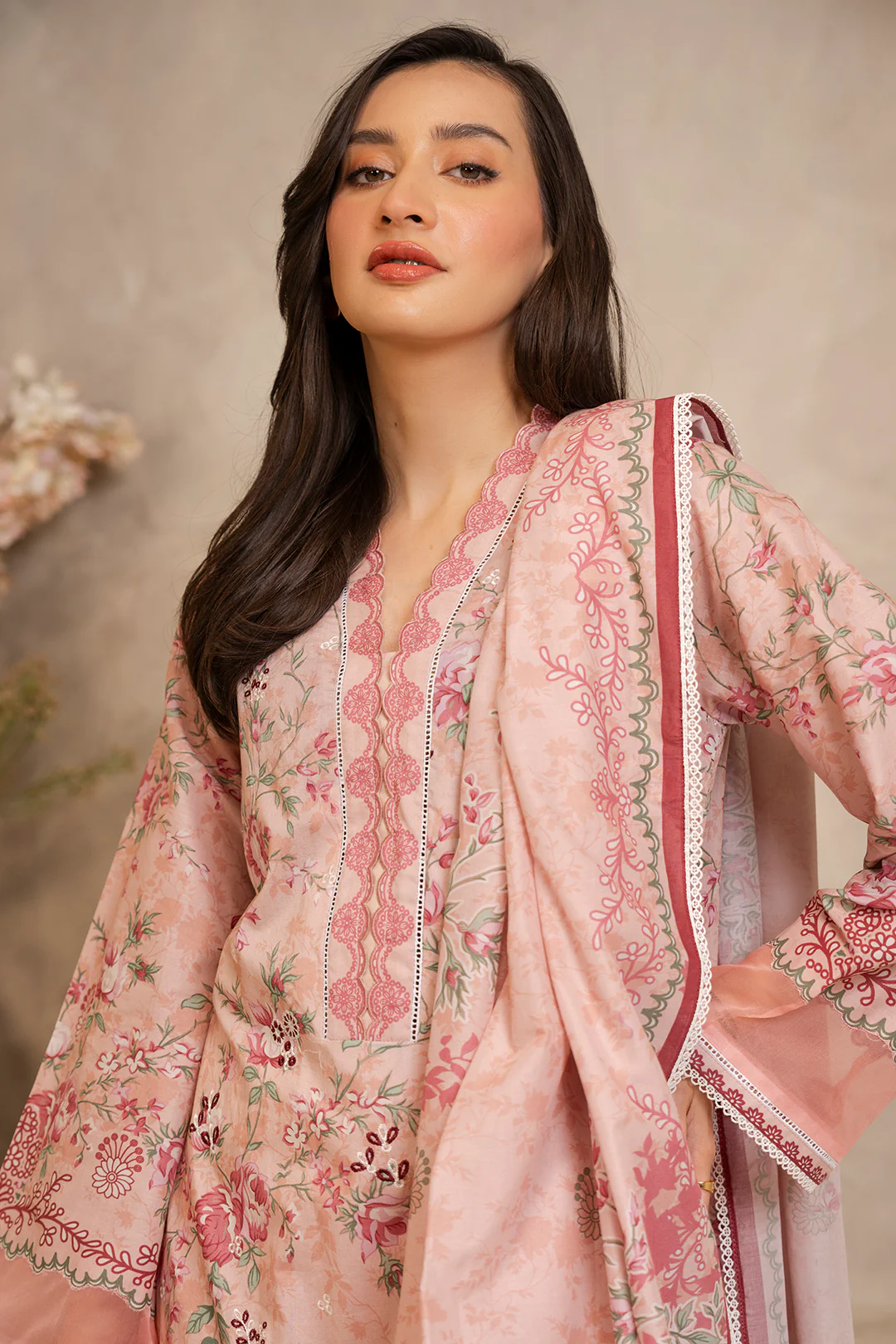 Embroidered Shirt Shalwar Dupatta - 0065 - Image 2