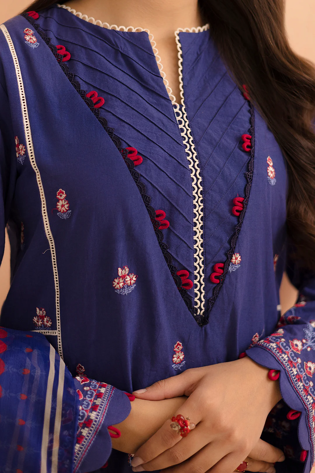 Embroidered Shirt Shalwar Dupatta - 0070 - Image 3