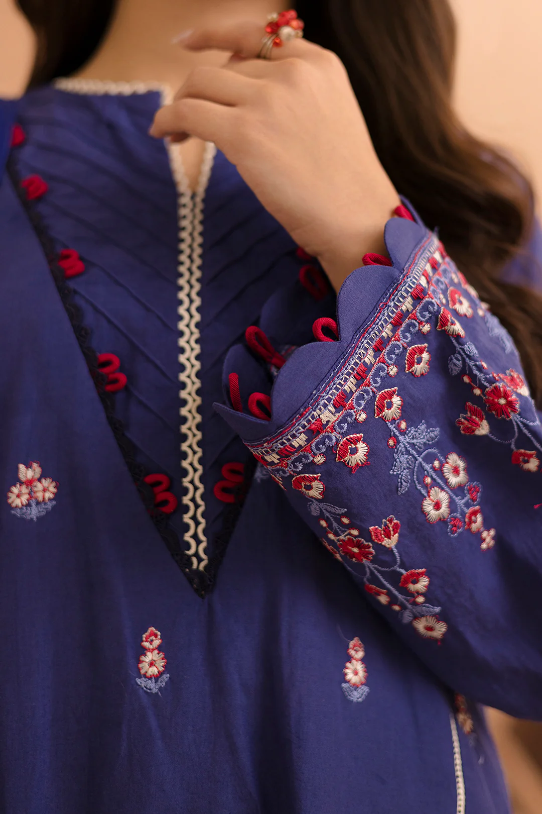 Embroidered Shirt Shalwar Dupatta - 0070 - Image 6