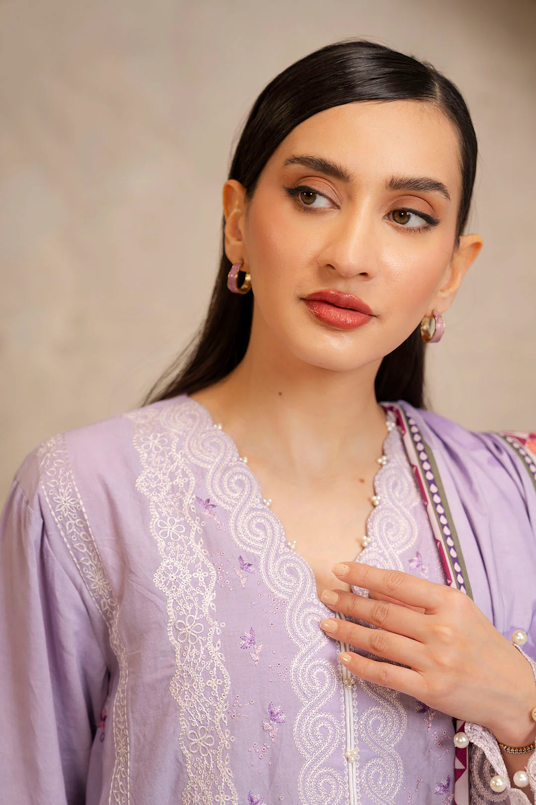 Embroidered Shirt Shalwar Dupatta - 0071 - Image 3