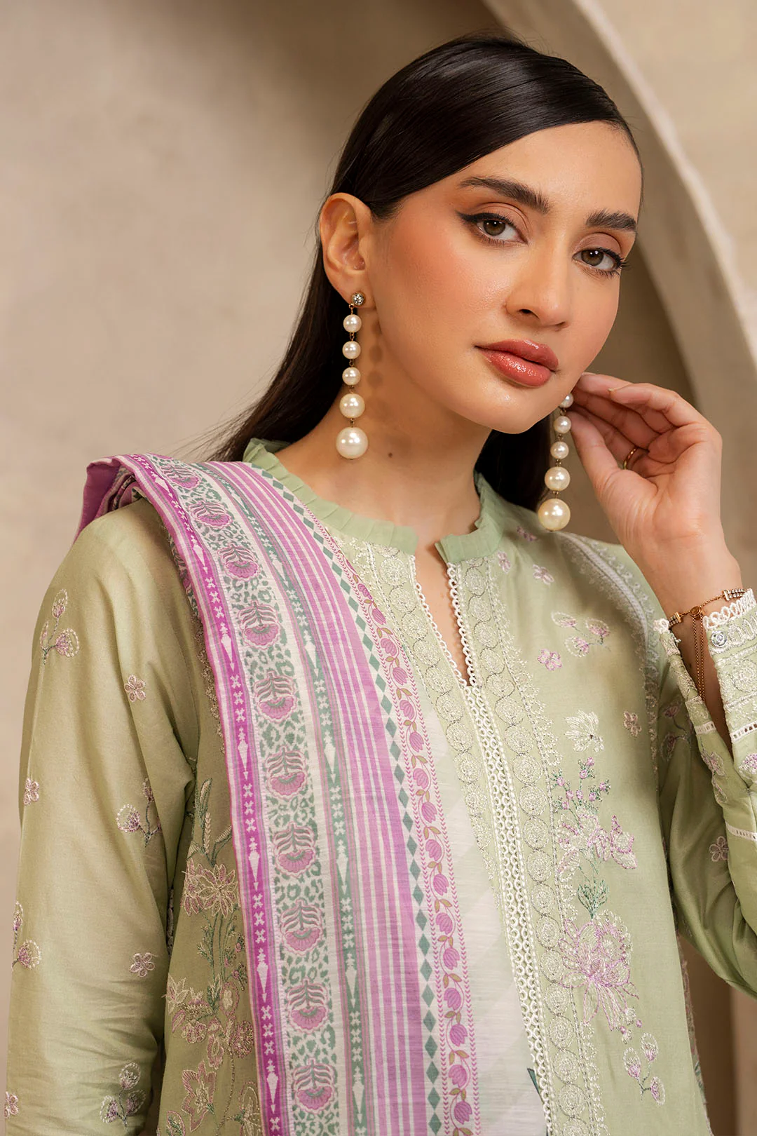 Embroidered Shirt Shalwar Dupatta - 0078 - Image 3