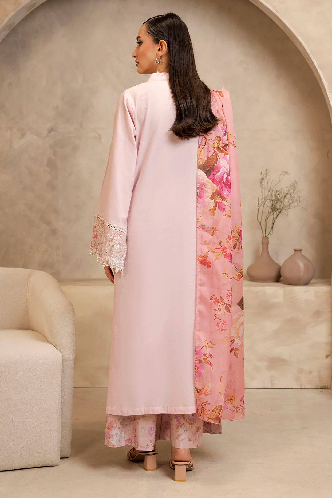Embroidered Shirt Shalwar Dupatta - 0079 - Image 4