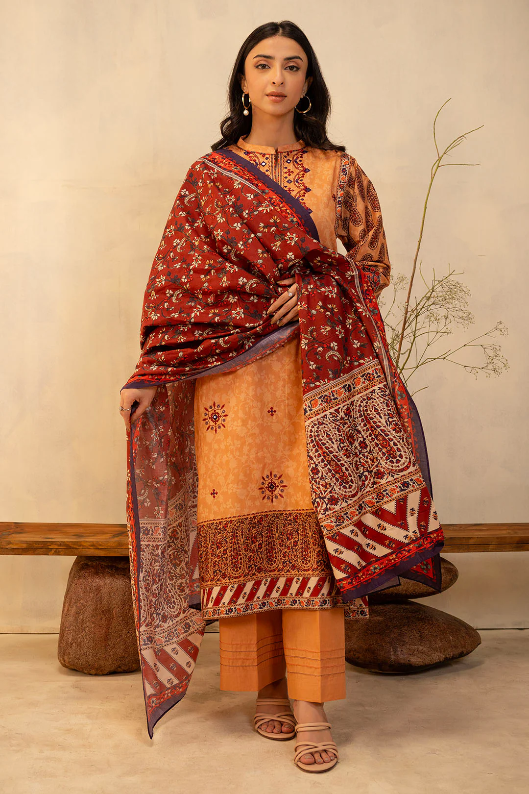 Embroidered Shirt Shalwar Dupatta - 0136