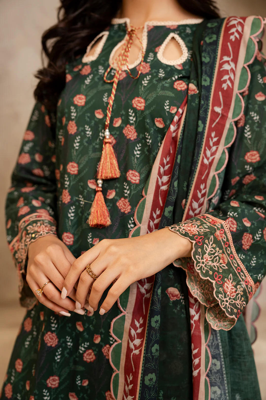 Embroidered Shirt Shalwar Dupatta - 0137 - Image 4