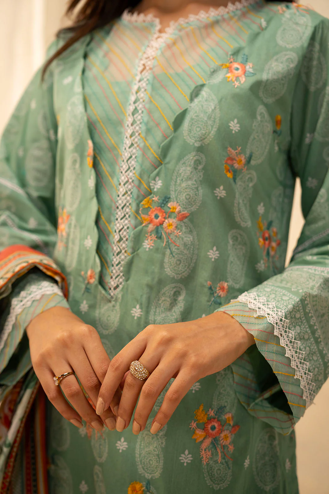 Embroidered Shirt Shalwar Dupatta - 0138 - Image 3