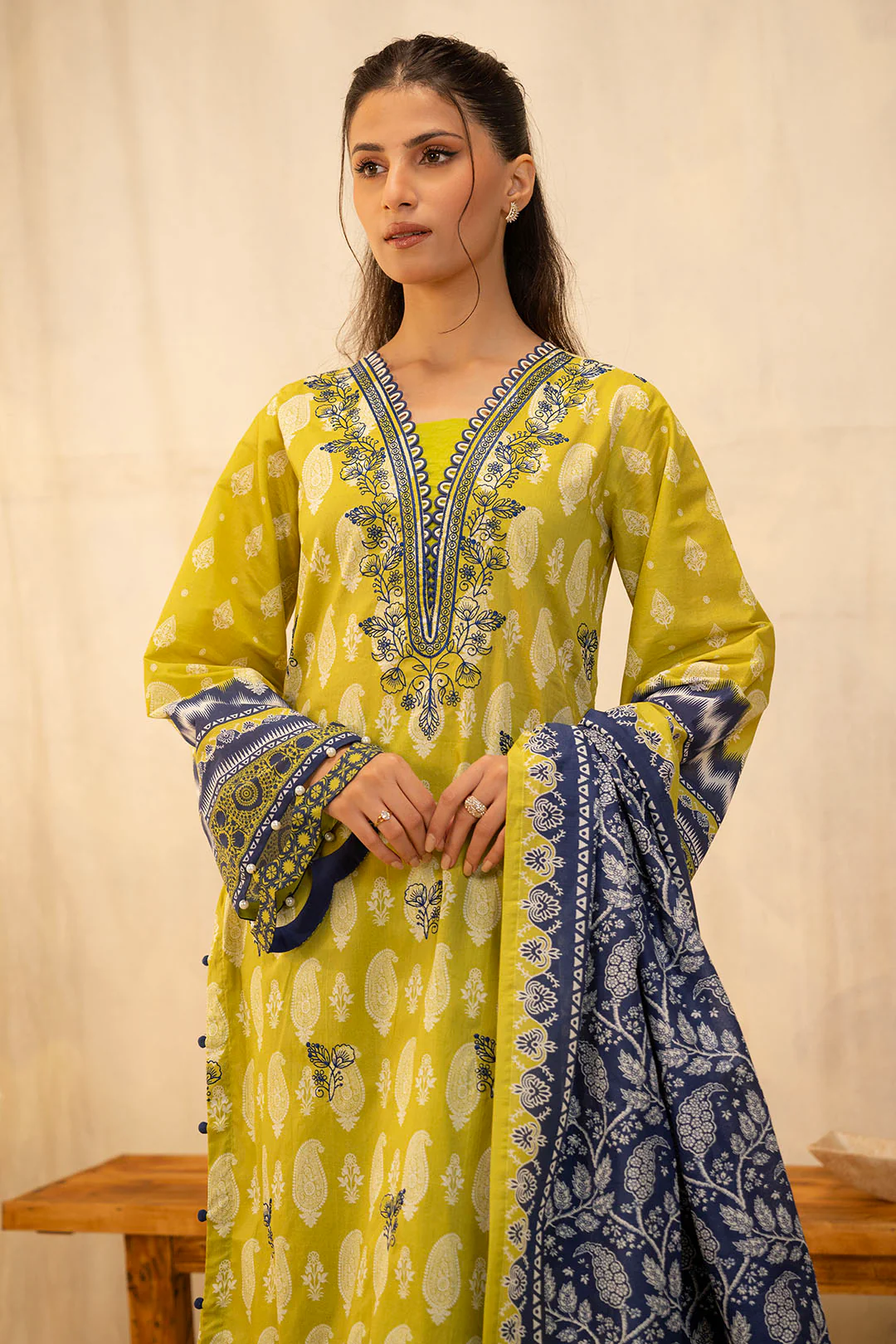 Embroidered Shirt Shalwar Dupatta - 0140 - Image 3