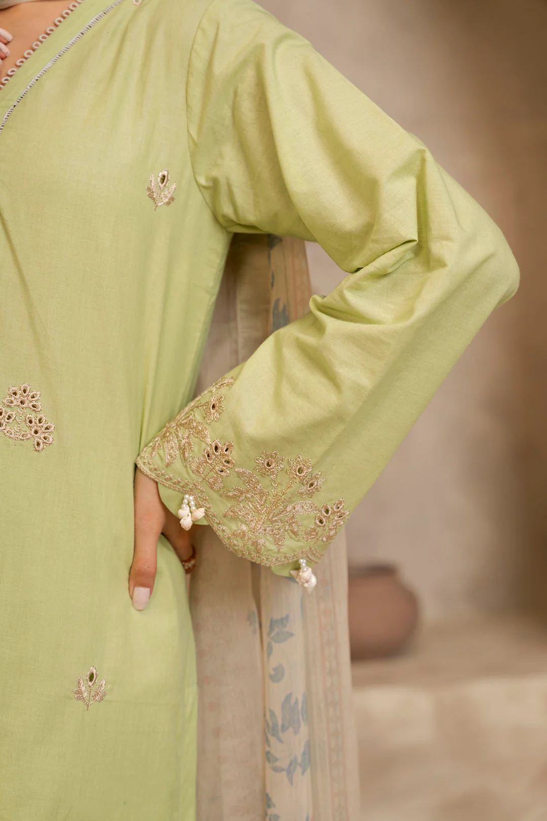 Embroidered Shirt Shalwar Dupatta - 0141 - Image 5